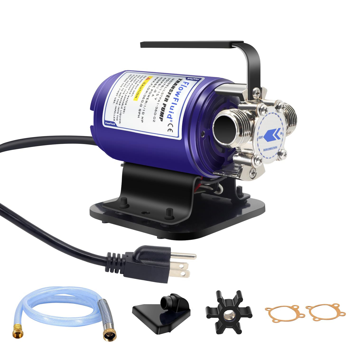 115V 1/10HP Portable Electric Water Transfer Pump Kit - 330 GPH Self Priming Utility Pump for Household, Garden, Pool, Aquarium & Rain Barrel - Ideal for Water Removal, Drainage & Emergency Flood Control