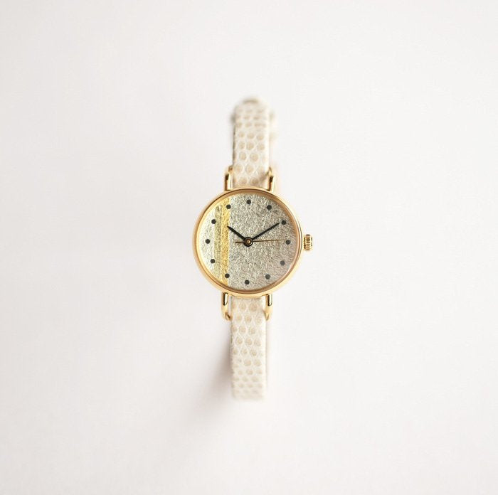 Elegant Gold Leaf Women's Wristwatch - Japanese Handmade Luxury Watch for Women - Perfect for Formal Events, Office Wear & Special Occasions