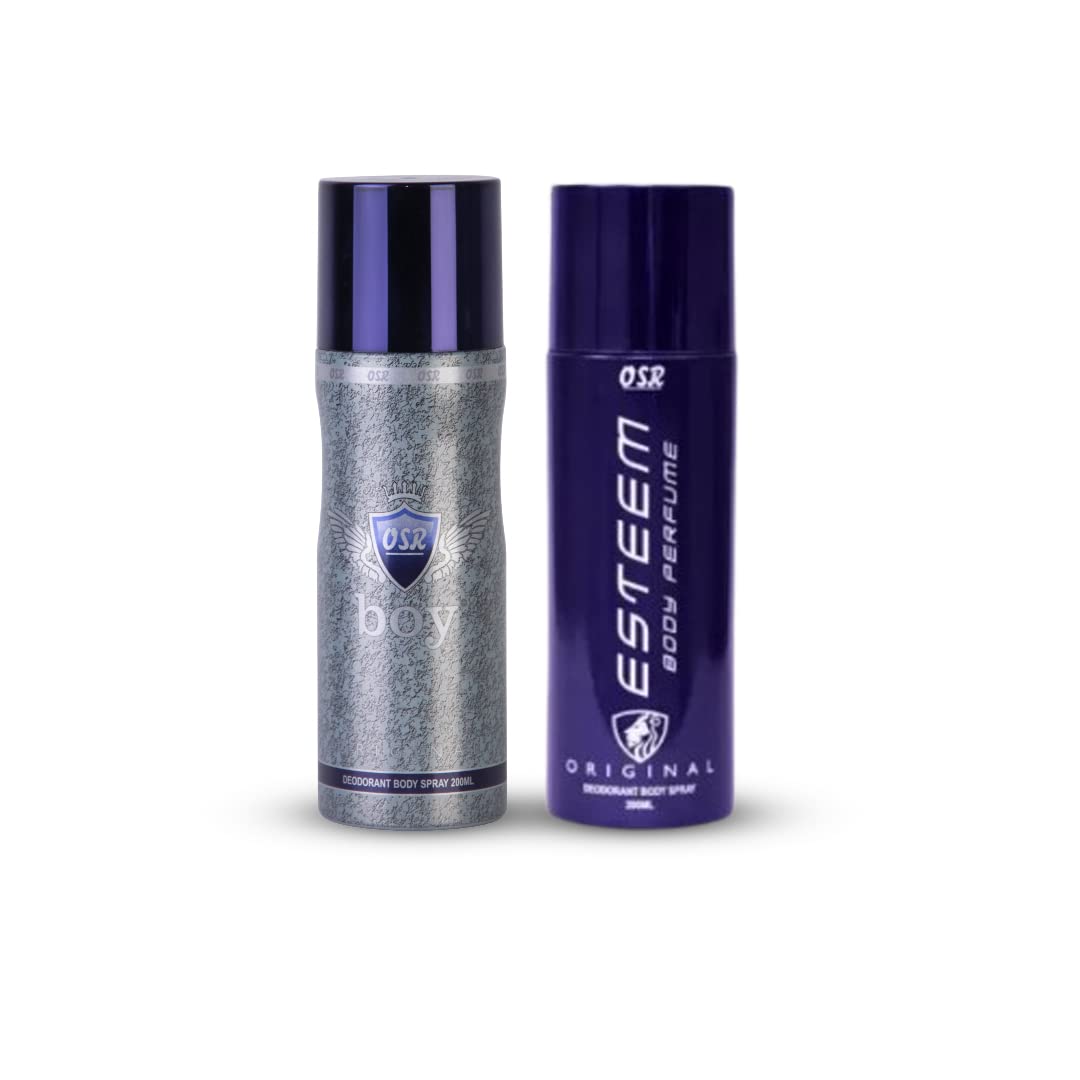 Premium OSR Deodorant for Men - 200ML Long-Lasting Fragrance Body Spray, Refreshing & Confidence Boosting (Boy And Esteem) - Ideal for Gym, Office & Everyday Use