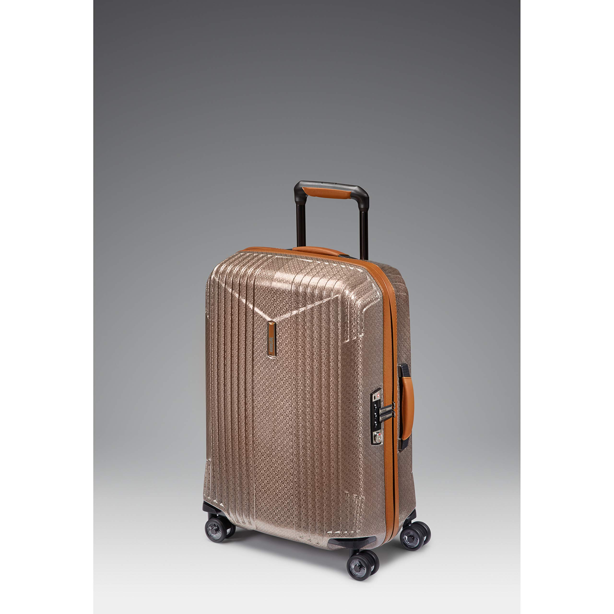 Hartmann 7R XL Rose Gold Leather Briefcase with Tan Trim - Professional Business Travel & Office Work Laptop Bag