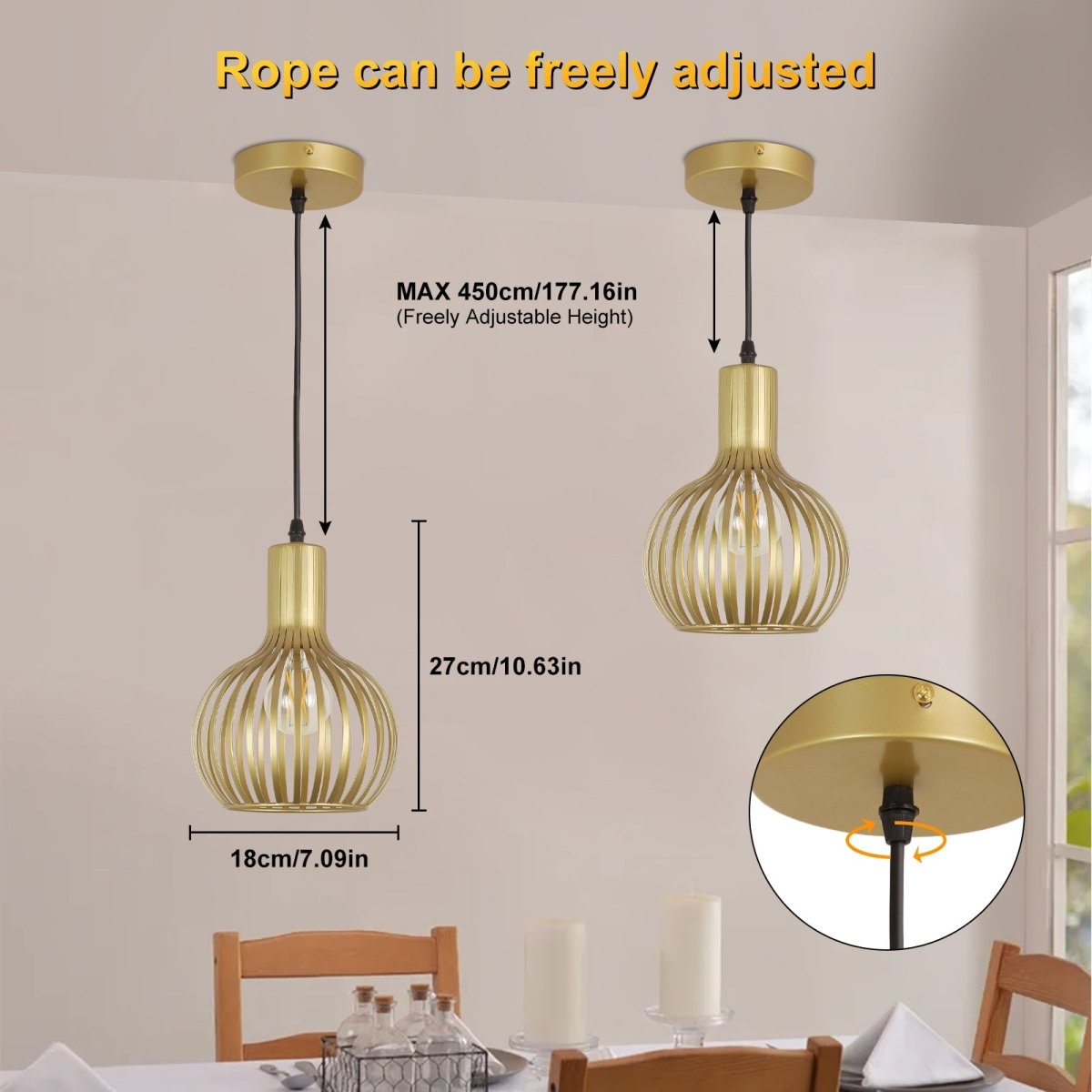 Vintage Brass Hollow Carved Pendant Ceiling Light - Industrial LED Hanging Fixture for Kitchen, Bedroom, Dining Room, Hallway, Loft, Bar & Entryway | Classic Metal Lighting for Home & Commercial Spaces