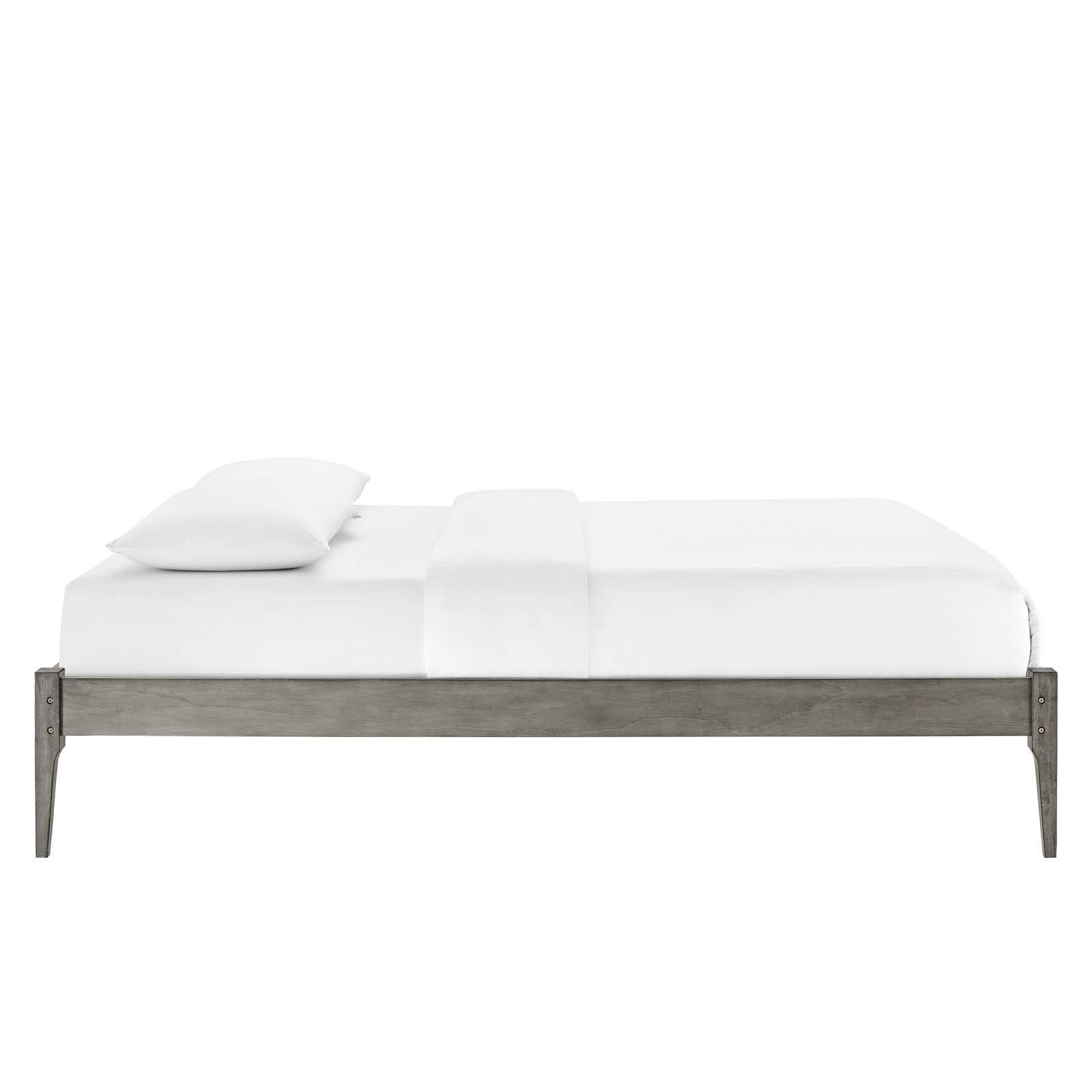Modway June Full Wood Platform Bed Frame with Headboard - Queen Size, Gray - Sturdy & Modern Bed Frame for Master Bedroom or Guest Room
