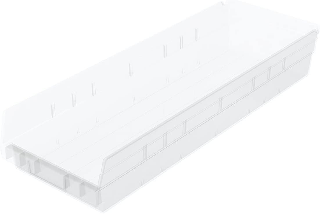 Akro-Mils 30164 Heavy Duty Clear Plastic Storage Bins 6-Pack (24