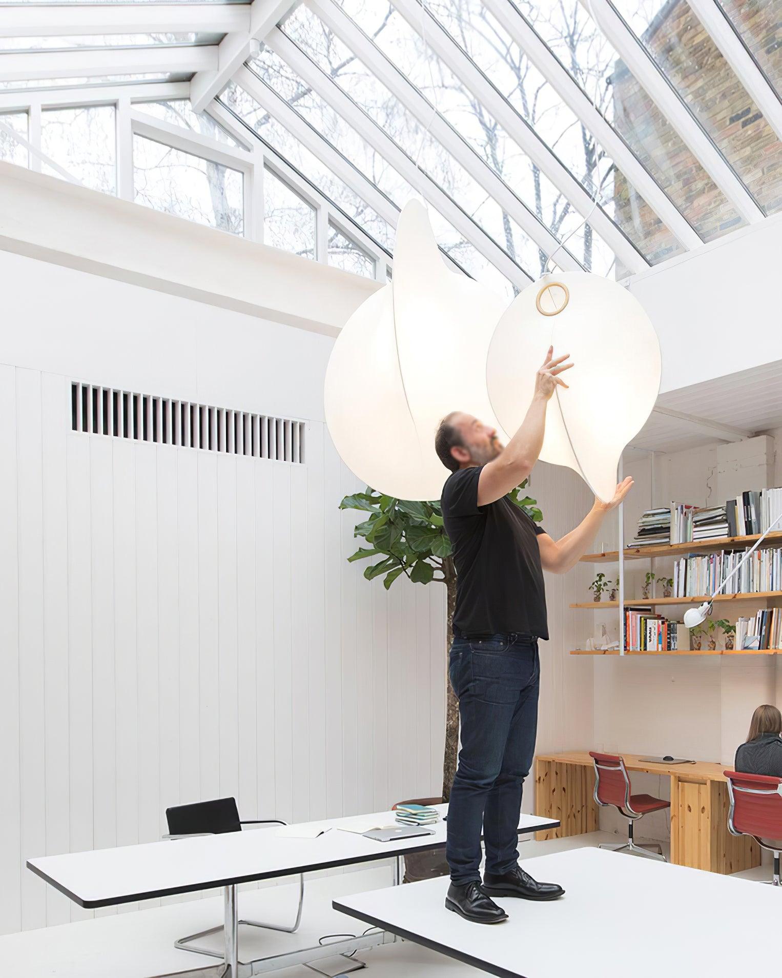 Elegant White Ballet Pendant Light - Modern Ceiling Lamp for Dining Room, Bedroom & Living Room Decor - Perfect for Home, Office and Cafe Lighting