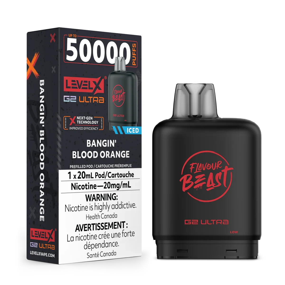 Bangin Blood Orange Level X G2 Ultra - Premium Energy Drink for Gamers & Athletes - Boost Focus & Endurance - Perfect for Gaming Sessions, Workouts & Late-Night Study