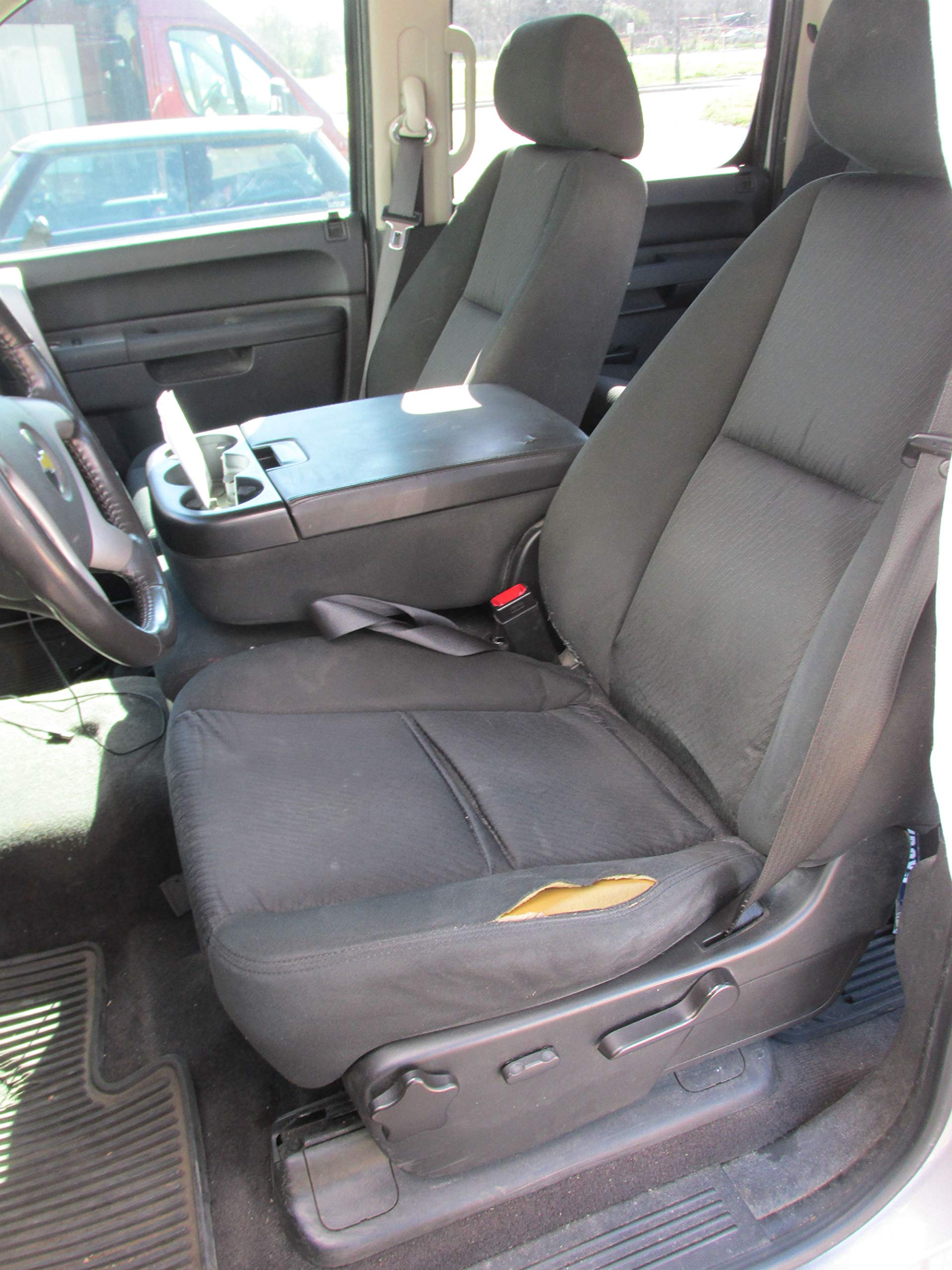 **Durafit Seat Covers for 2010-2013 Chevy Silverado, Tahoe, Avalanche & GMC Sierra LT – Black C1134-C1 – 40/20/40 Split with Center Console & 2 Lids (Side Impact Airbag Compatible) – Perfect for Road Trips, Off-Roading & Daily Commutes**