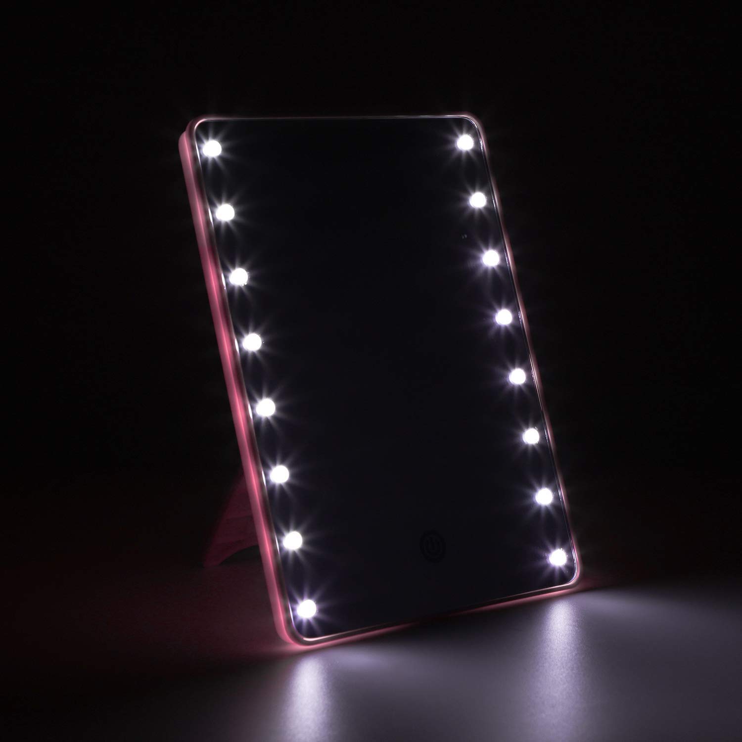 LED Makeup Mirror with Touch Screen & 16 Adjustable Lights - for Home, Bathroom & Travel