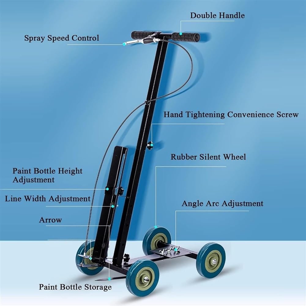 YOGAYE Multifunctional Line Marking Machine - Adjustable Paint Striping Tool for Straight, Arc & Round Lines | Perfect for Parking Lots, Sports Courts & Road Marking
