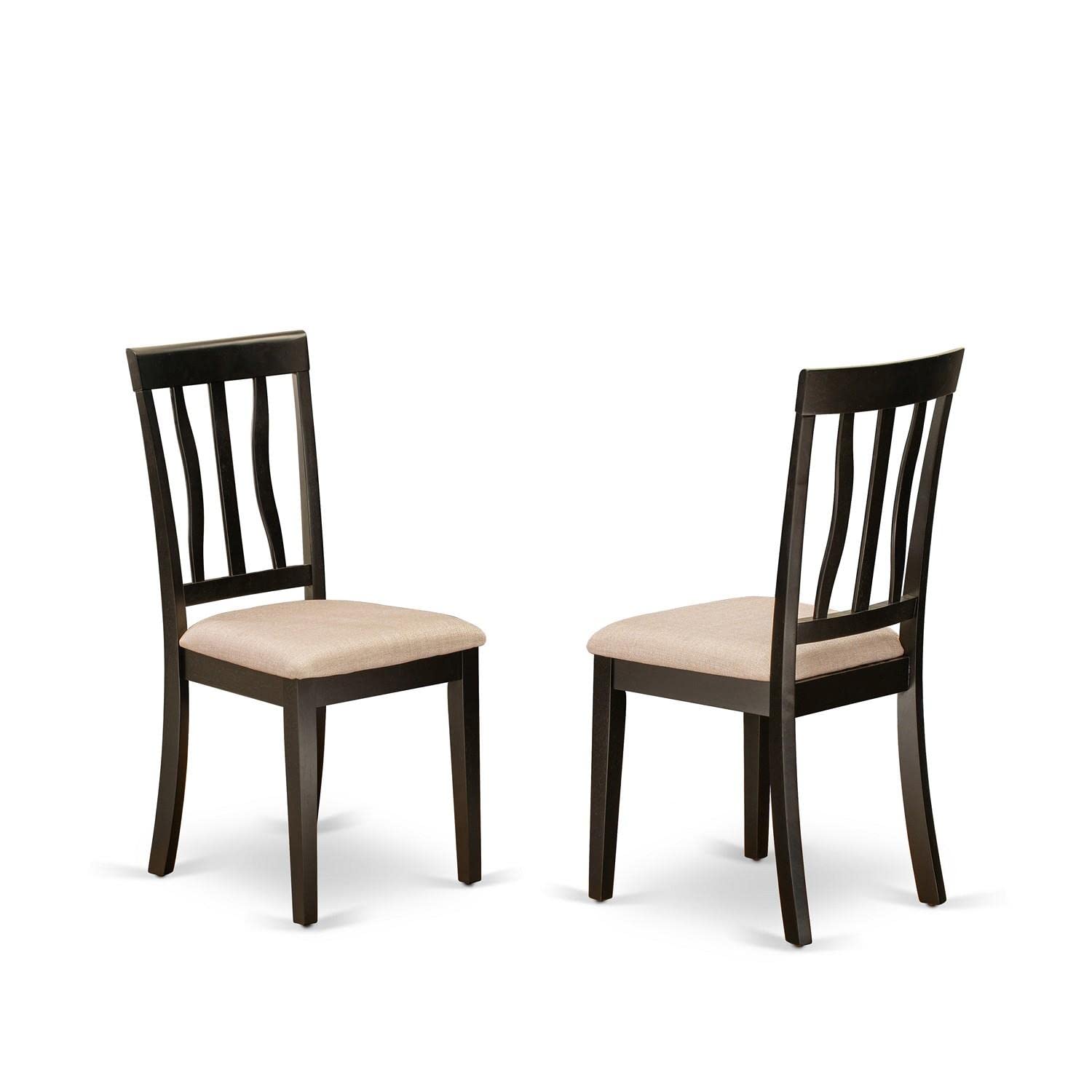 East West Furniture 3-Piece Round Dining Table Set with Pedestal Base & 2 Upholstered Chairs, 36x36 Inch, Cappuccino - Perfect for Small Kitchen, Breakfast Nook, or Apartment Dining Space