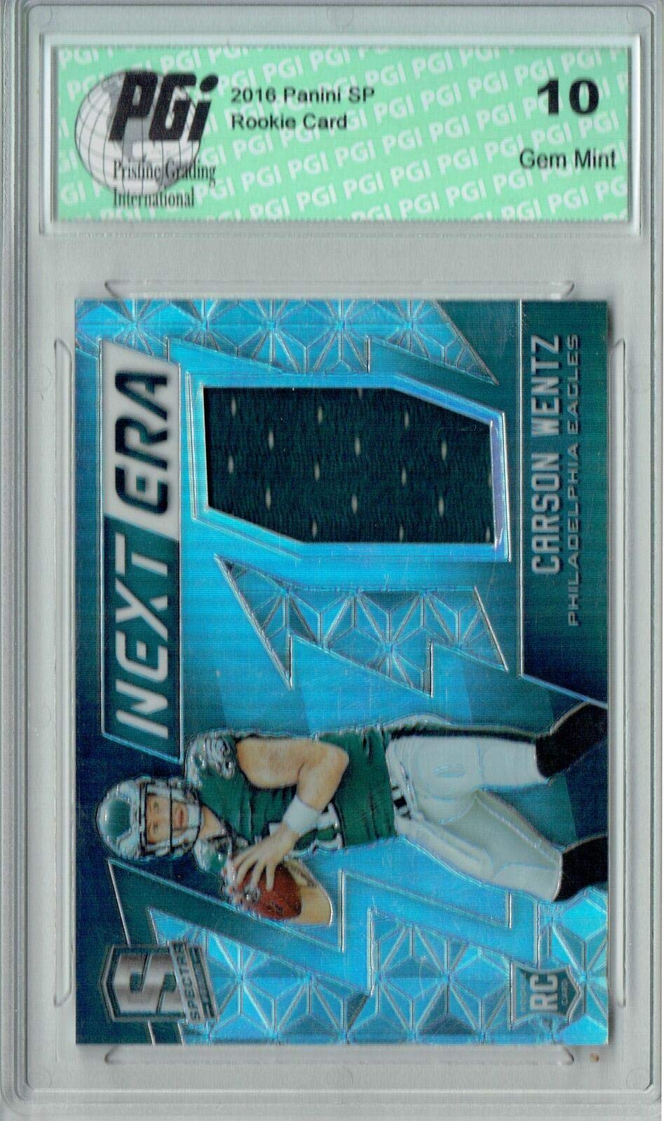 2016 Carson Wentz Spectra #2 Next Era Rookie Card PGI 10 Graded - Limited Edition 199 Made - Slabbed Football Trading Card for Collectors & Sports Memorabilia Display