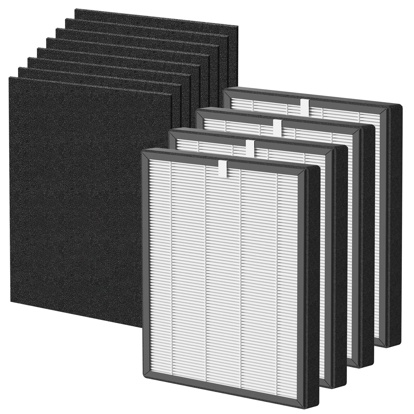 ProHEPA 9000 True HEPA Replacement Filters - 4 HEPA + 8 Carbon Filters for VEVA ProHEPA 9000 Air Purifier | Home, Office & Bedroom Air Cleaning Solution