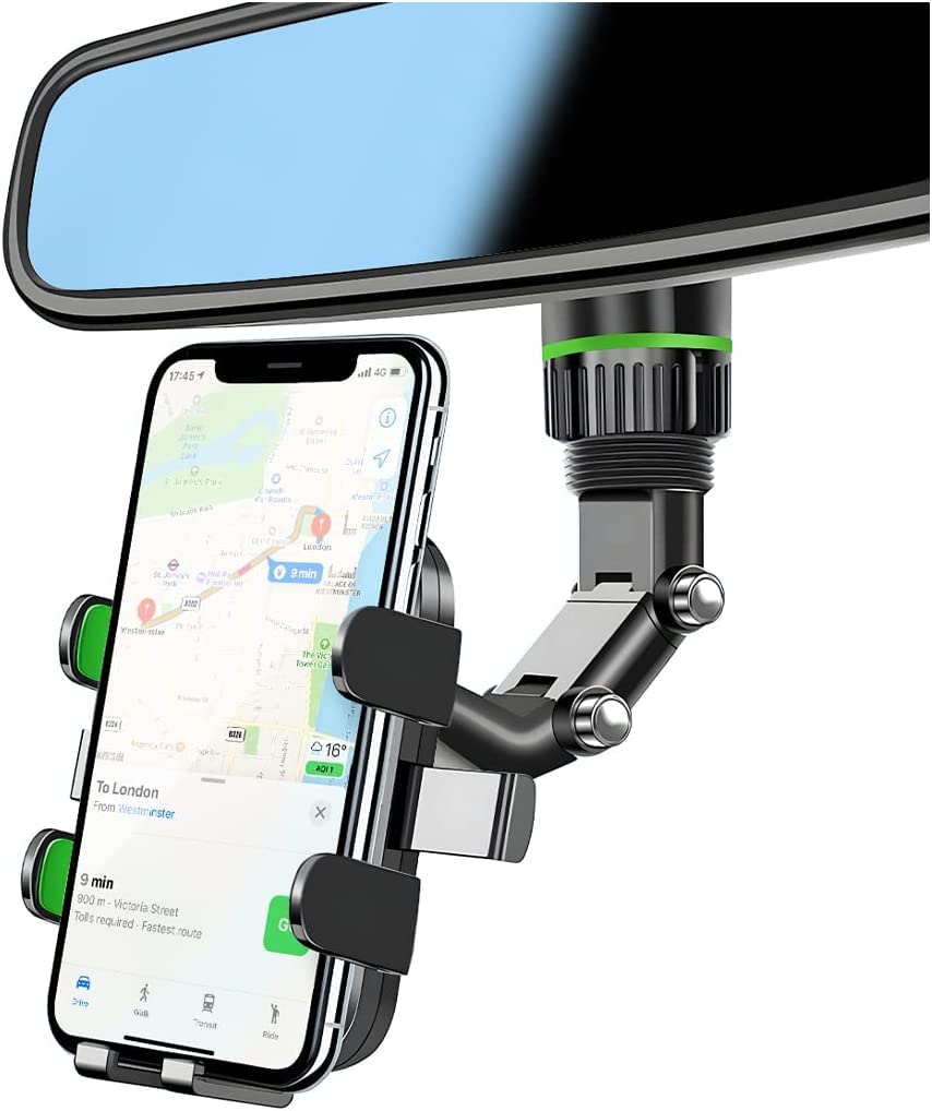 XINLIYA 360° Rotatable & Retractable Car Phone Mount - Universal Adjustable Rearview Mirror Holder for All Smartphones - Perfect for GPS Navigation, Hands-Free Calling & Road Trips