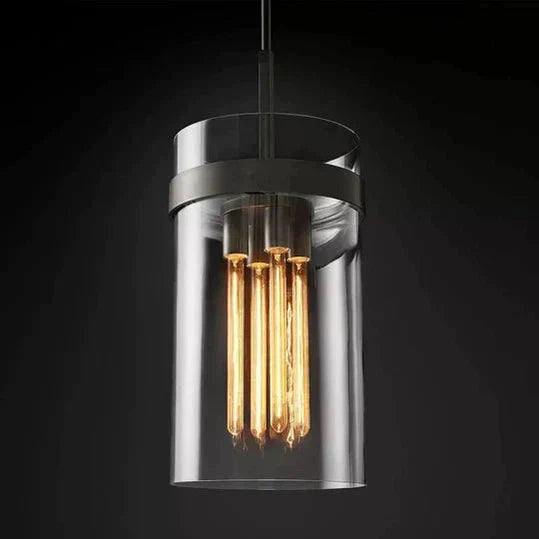 Lavelle Modern Glass Pendant Light - Sleek Hanging Chandelier for Kitchen Island, Dining Room & Bedroom Lighting - Dimmable LED Ceiling Fixture with Clear Glass Shade