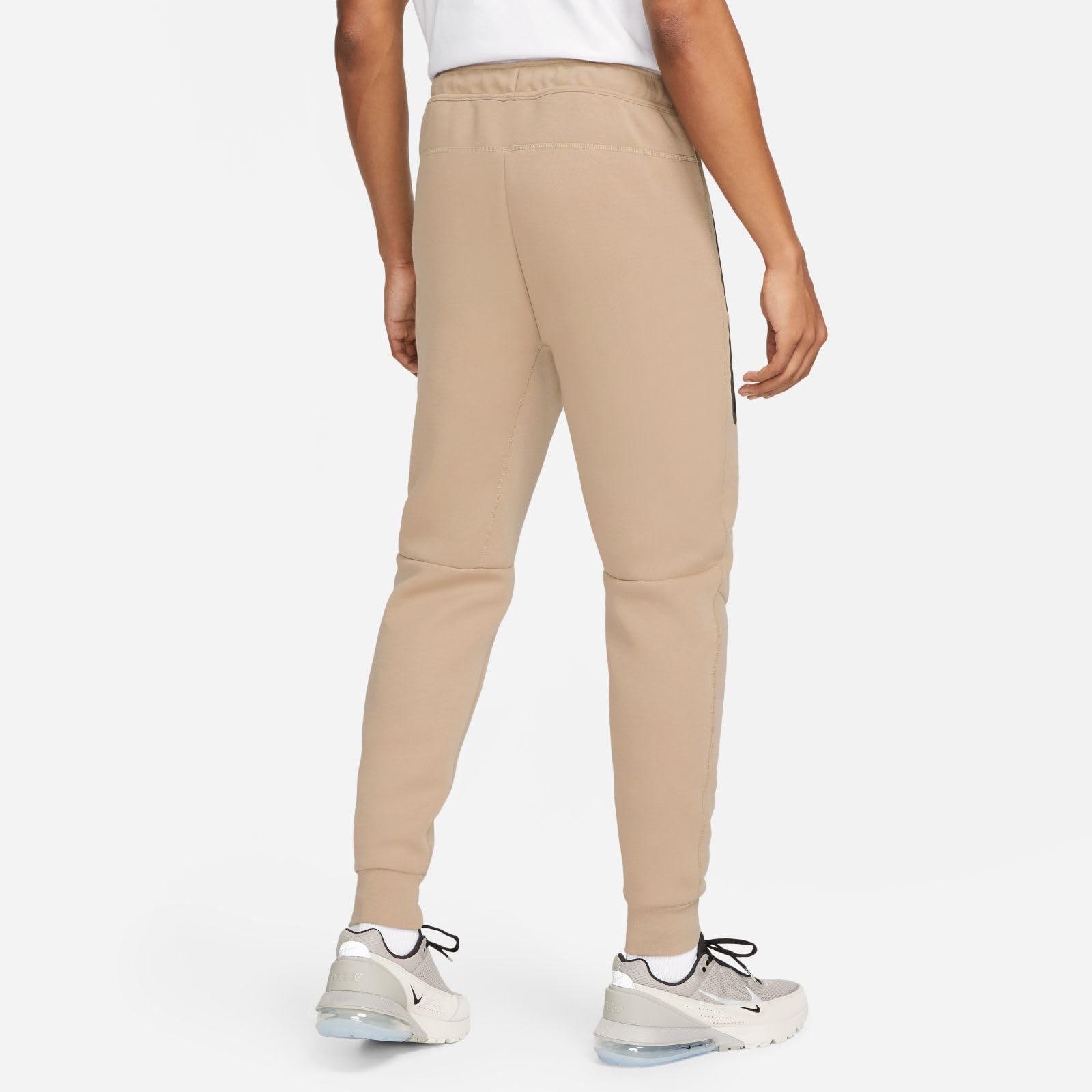 Nike Tech Fleece Jogger Pants for Men - Lightweight Fleece Sweatpants, Size Large, Khaki/Black - Perfect for Running, Gym & Casual Wear