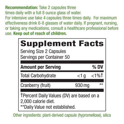 Nature's Way Cranberry Fruit Supplement - 100% Pure Cranberry Extract for Urinary Tract & Immune Support - Supports Women's Health, Digestive Wellness & Antioxidant Benefits - Perfect for Daily Health Routine & Natural Detox