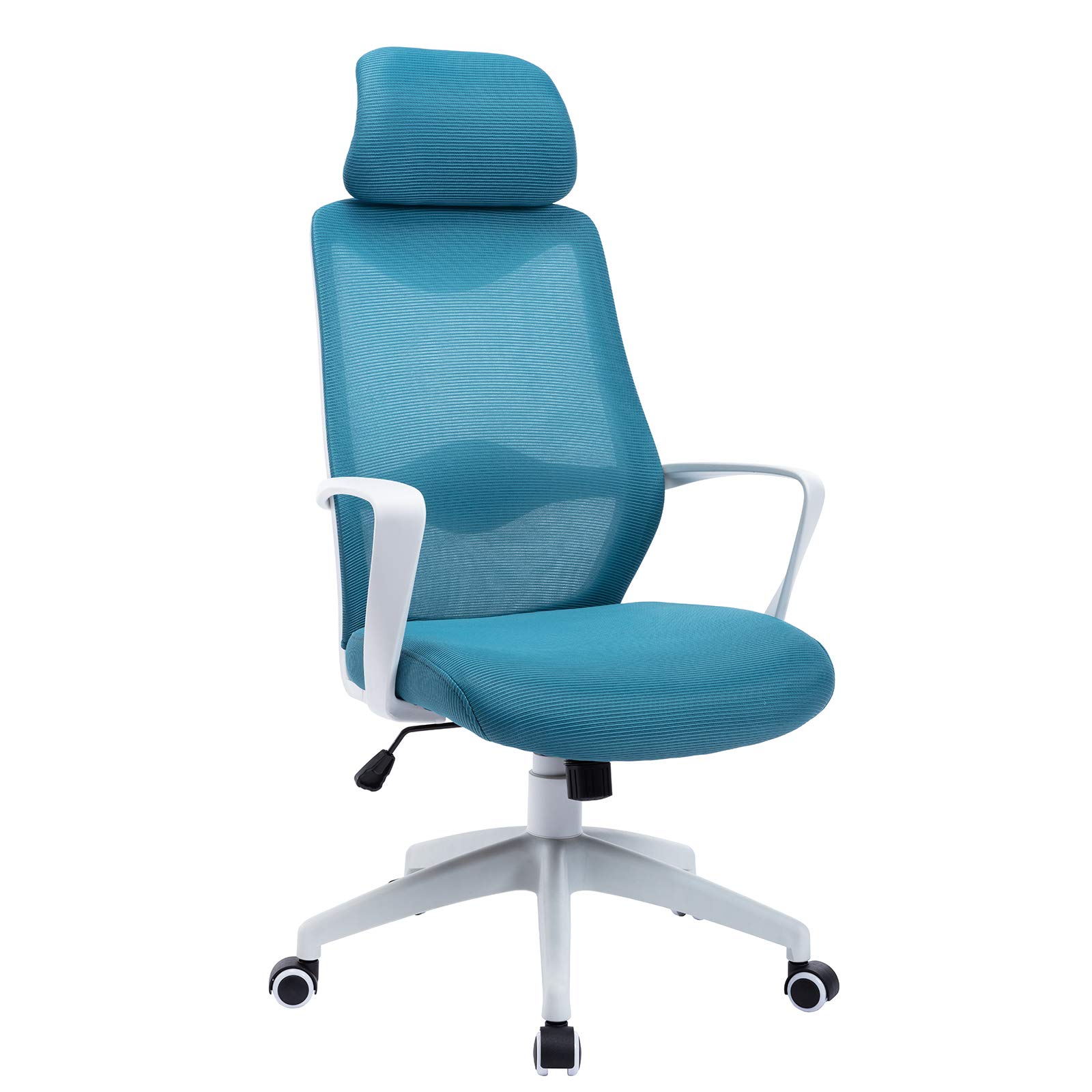 Ergonomic Mesh Office Chair with High Back & Lumbar Support - Adjustable Swivel Computer Desk Chair with Wheels for Home & Office - Comfortable Reclining Task Chair for Long Work Hours (Blue) - Perfect for Remote Work, Gaming Setup, and Study Sessions