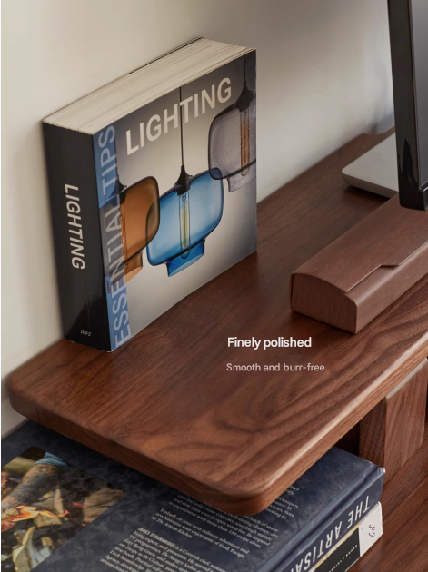 Premium Black Walnut & Oak Solid Wood Laptop Stand - Adjustable Height Ergonomic Computer Riser for Desk, Home Office, or Workspace - Space-Saving Shelf Organizer for MacBook, Notebooks & Accessories
