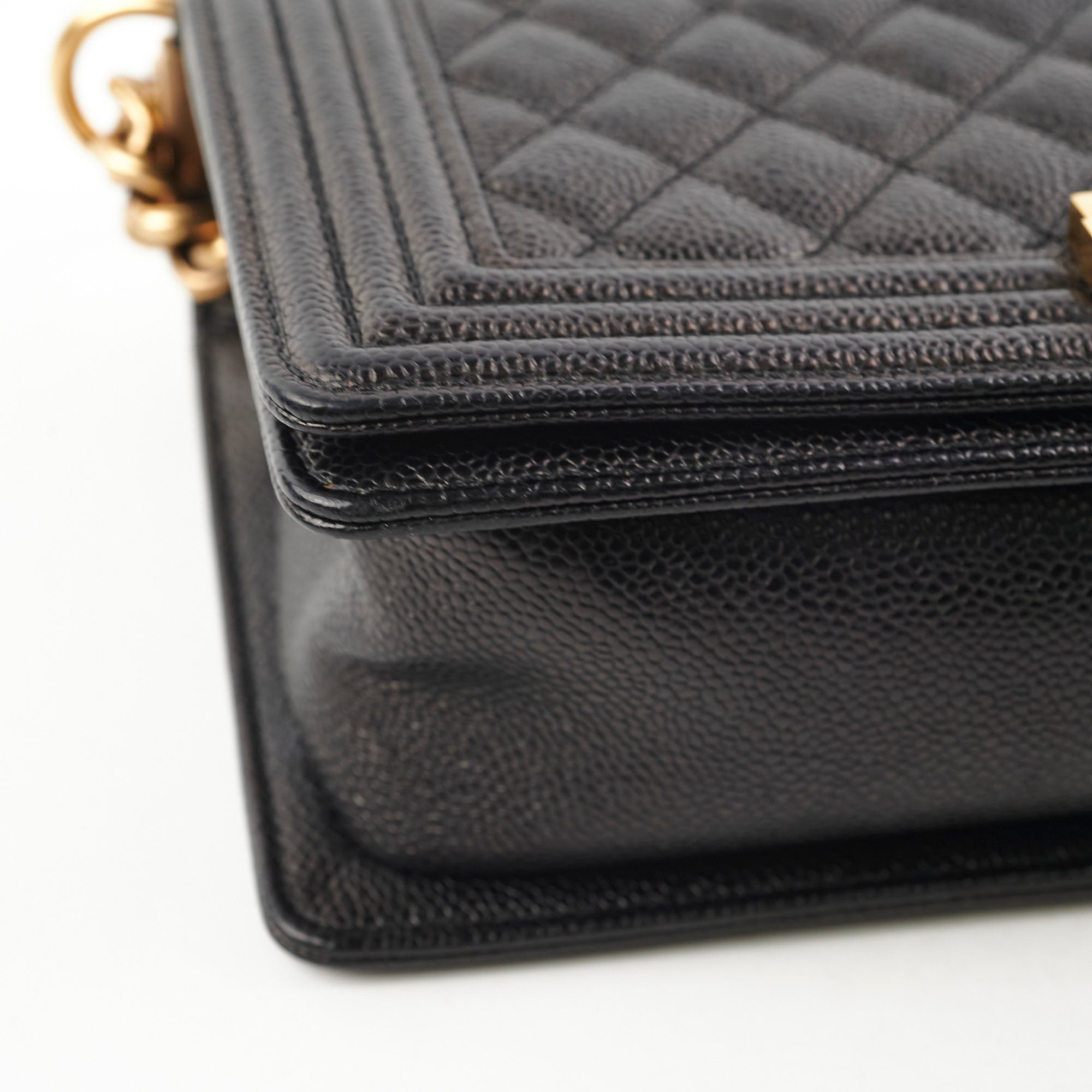 Chanel Old Medium Caviar Boy Bag Black 20 Series - Luxury Crossbody Bag for Women, Perfect for Evening Parties & Date Nights