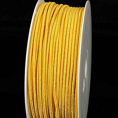 Premium Yellow Designer Fabric Wired Craft Ribbon - 3.2mm x 110 Yards (100m) for Gift Wrapping, DIY Scrapbooking, Floral Arrangements & Party Decorations