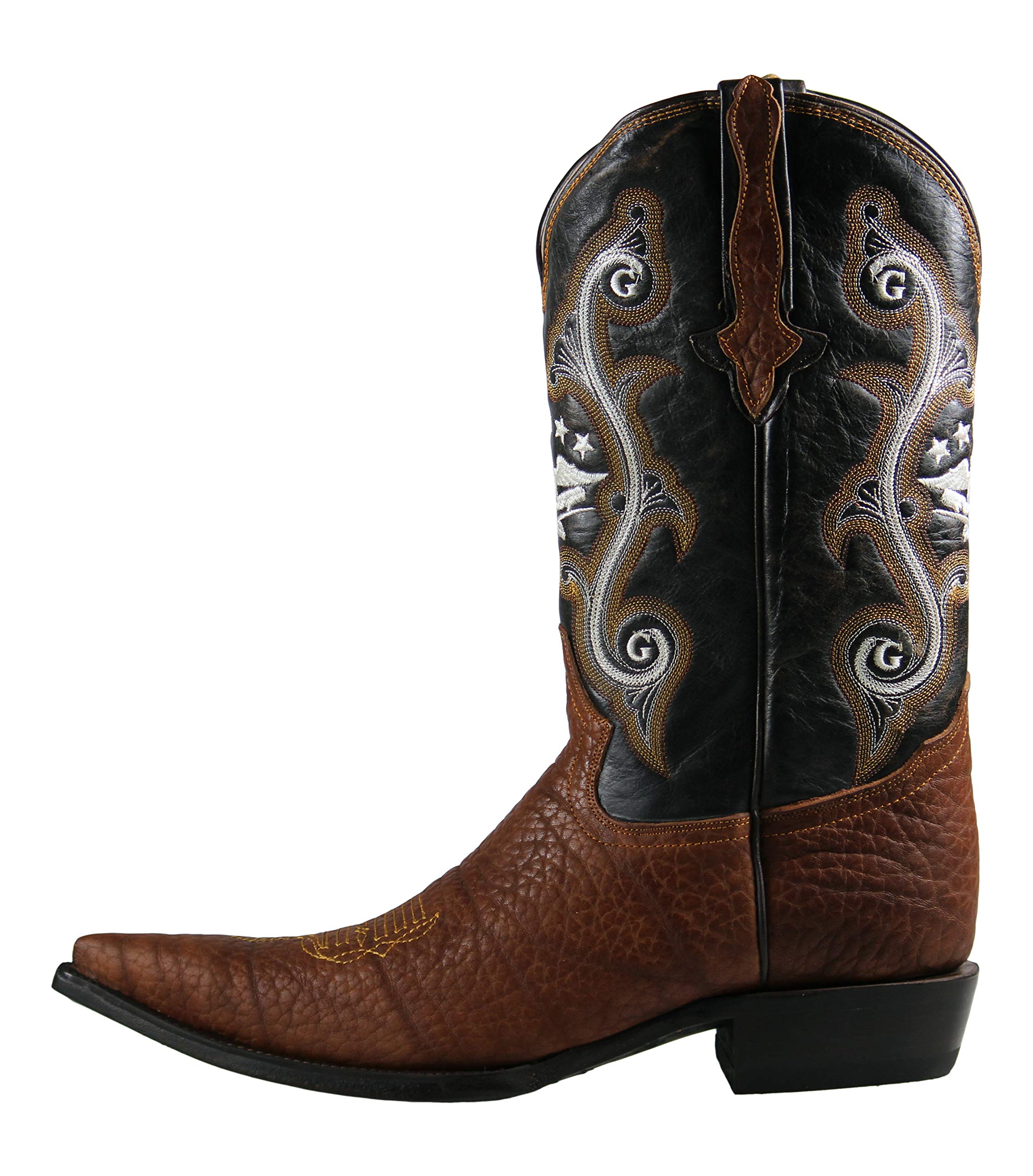 Men's Cowboy Boots - Genuine Leather Bull Neck Western Boots in Honey Brown | Durable & Comfortable for Rodeo, Country Dancing & Outdoor Adventures