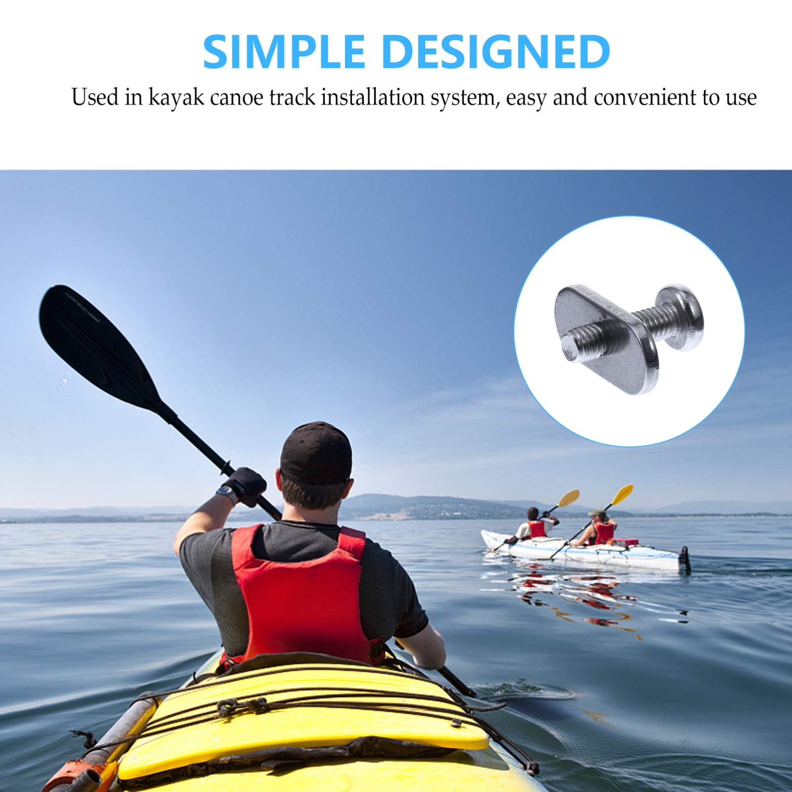 BESPORTBLE Kayak Rail Screws and Nuts Set - Stainless Steel Kayak Accessories Mounting Kit for Kayak Track Replacement (Perfect for Kayak Fishing, Canoeing & Water Sports)