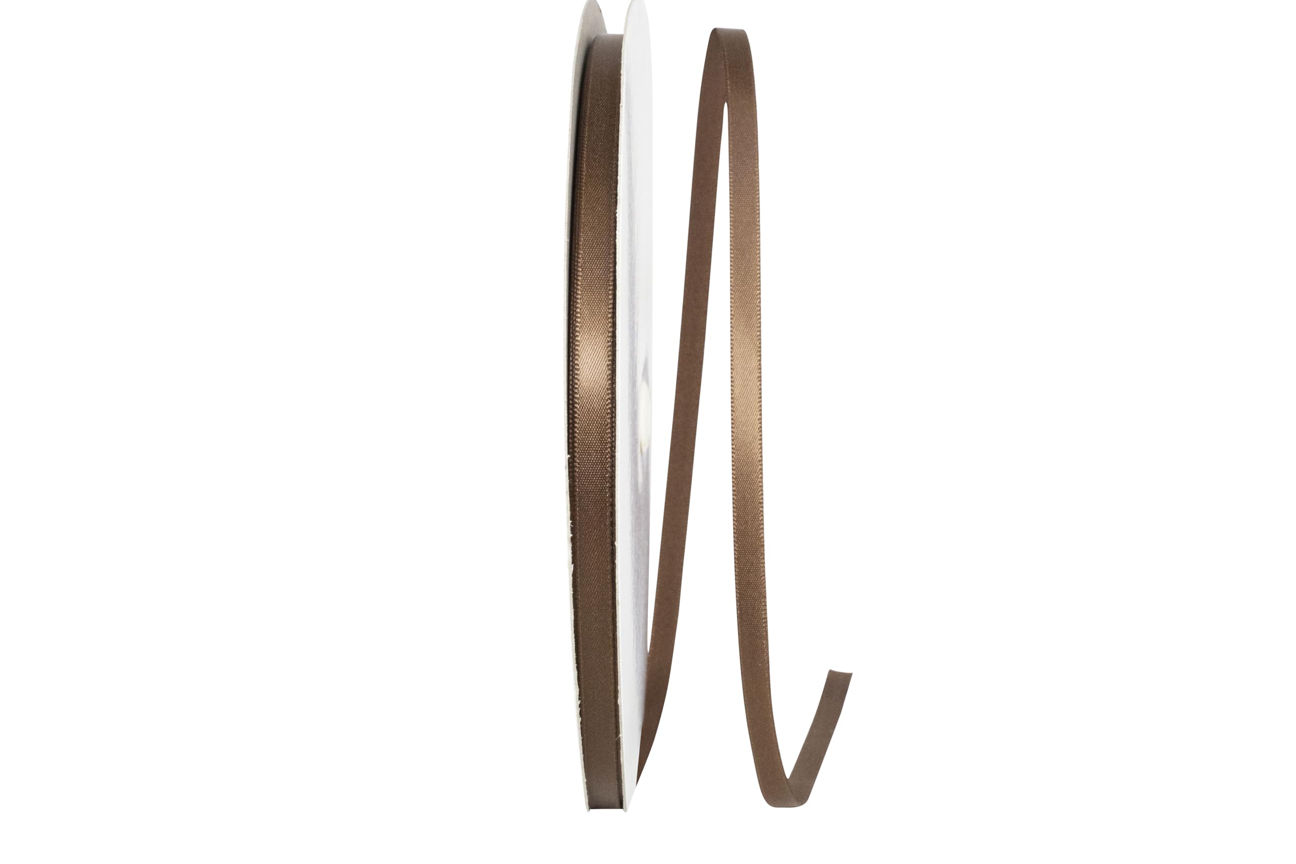 Reliant 1/4 Inch x 100 Yards Single Face Satin Ribbon - Brown SFS Ribbon for Gift Wrapping, Crafts & DIY Projects