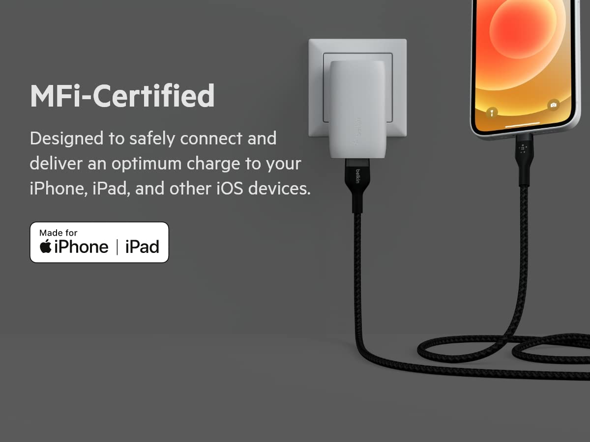 Belkin BoostCharge Flex Silicone & Pro Flex Braided USB-A to Lightning Cables - MFi Certified Fast Charging Cables for iPhone, iPad - Perfect for Home, Office & Travel Charging