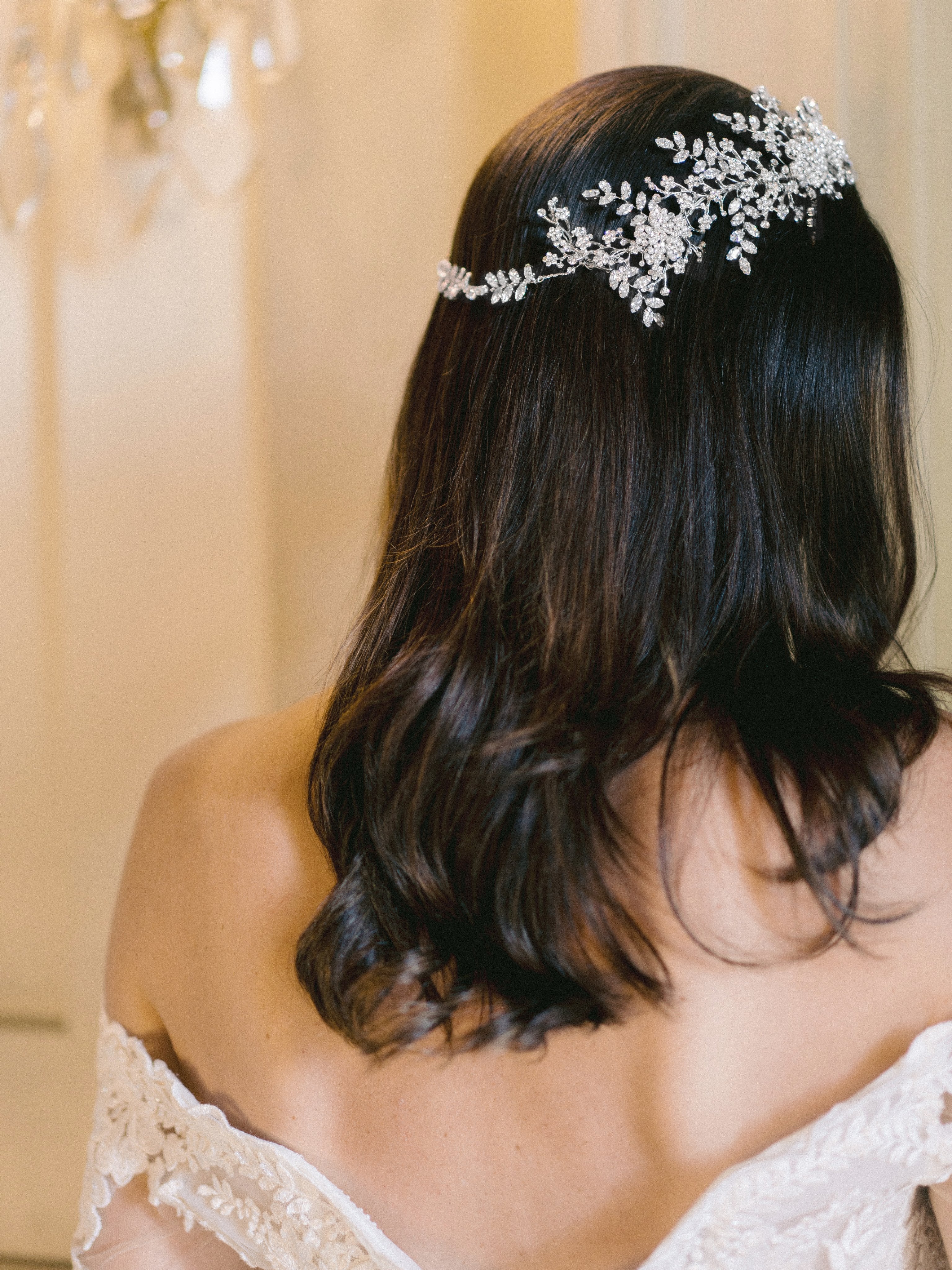 ELISABETTA Simulated Diamond Bridal Headpiece - Elegant Wedding Hair Accessory for Brides, Bridesmaids & Prom | Perfect for Weddings, Formal Events & Special Occasions