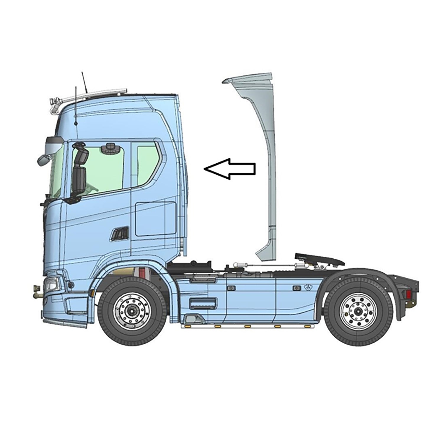 1/14 Scale Tamiya SC 770S RC Tractor Truck Plastic Narrow Spoiler - DIY Upgrade Accessory for RC Lorry Models - Perfect for Racing, Drifting & Off-Road RC Truck Enthusiasts
