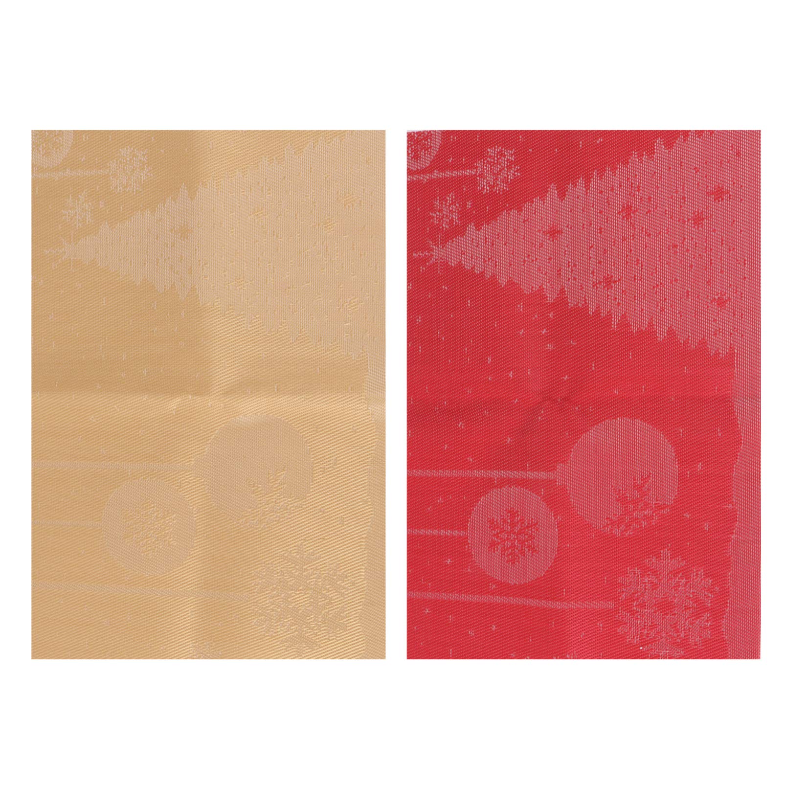 Bestoyard 2-Pack Red Christmas Tablecloth Set - Reusable Holiday Placemats for Plates, Bowls & Food Trays | Festive Dining Room & Kitchen Decor for Xmas Parties, Family Gatherings & Holiday Dinners (Red & Gold)