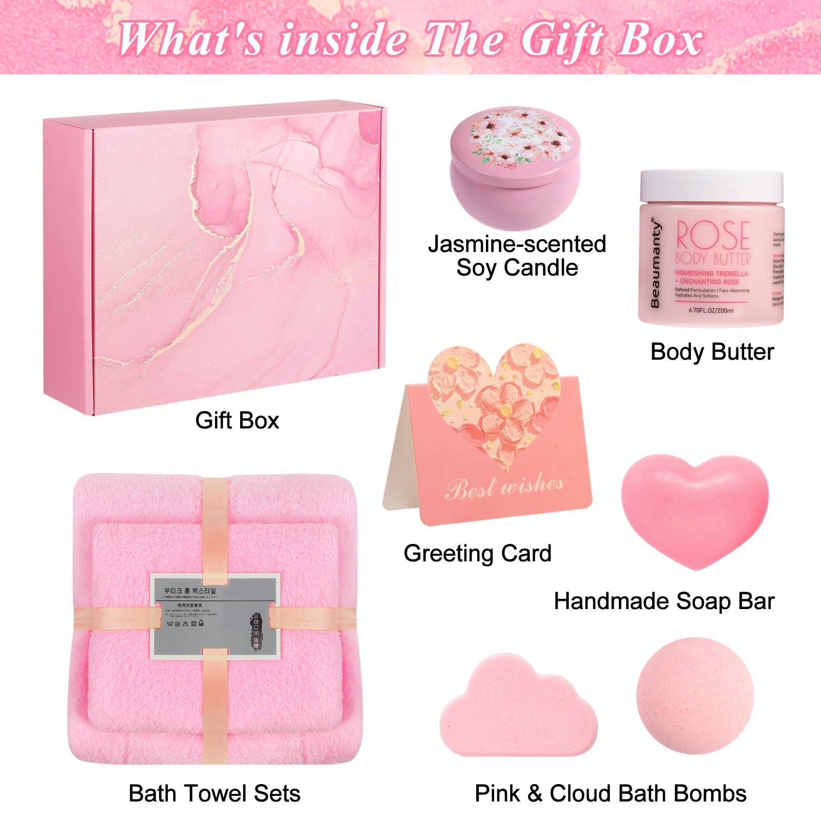 Valentine's Day Spa Gift Basket Set for Women - Perfect Gift for Mom, Wife, Girlfriend, Sister | Birthday, Christmas, Mother's Day & Wedding Present | Relaxation & Self-Care Luxury Gift Box | Ideal for Anniversary, Get Well Soon & Pampering Treats at Home