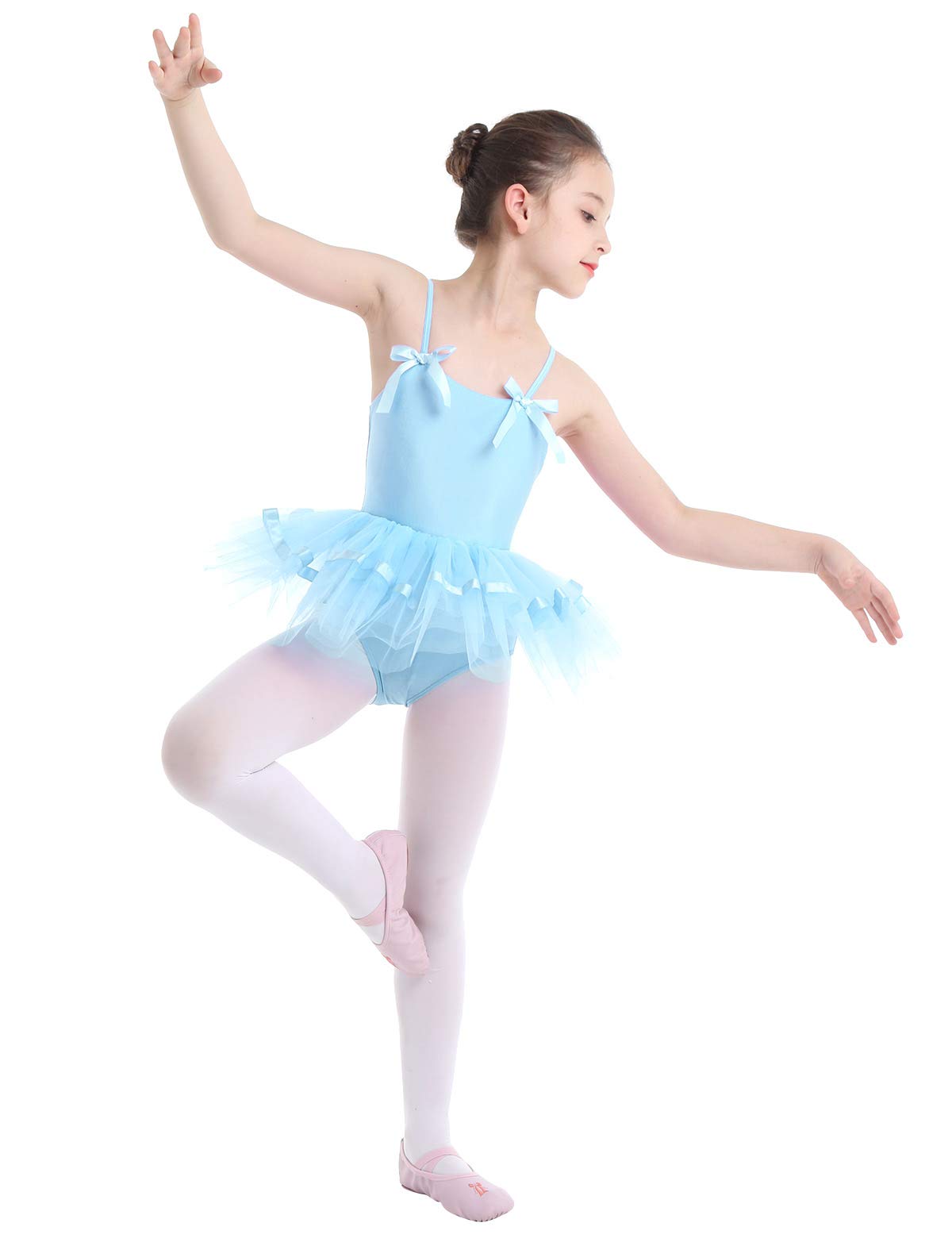 Agoky Girls Sleeveless Ballet Dance Leotard with Tutu Skirt - Kids Ballet Dancewear for Ballet Class, Recital & Performance - Soft Stretchy Camisole Dance Costume for Toddler Ballerinas