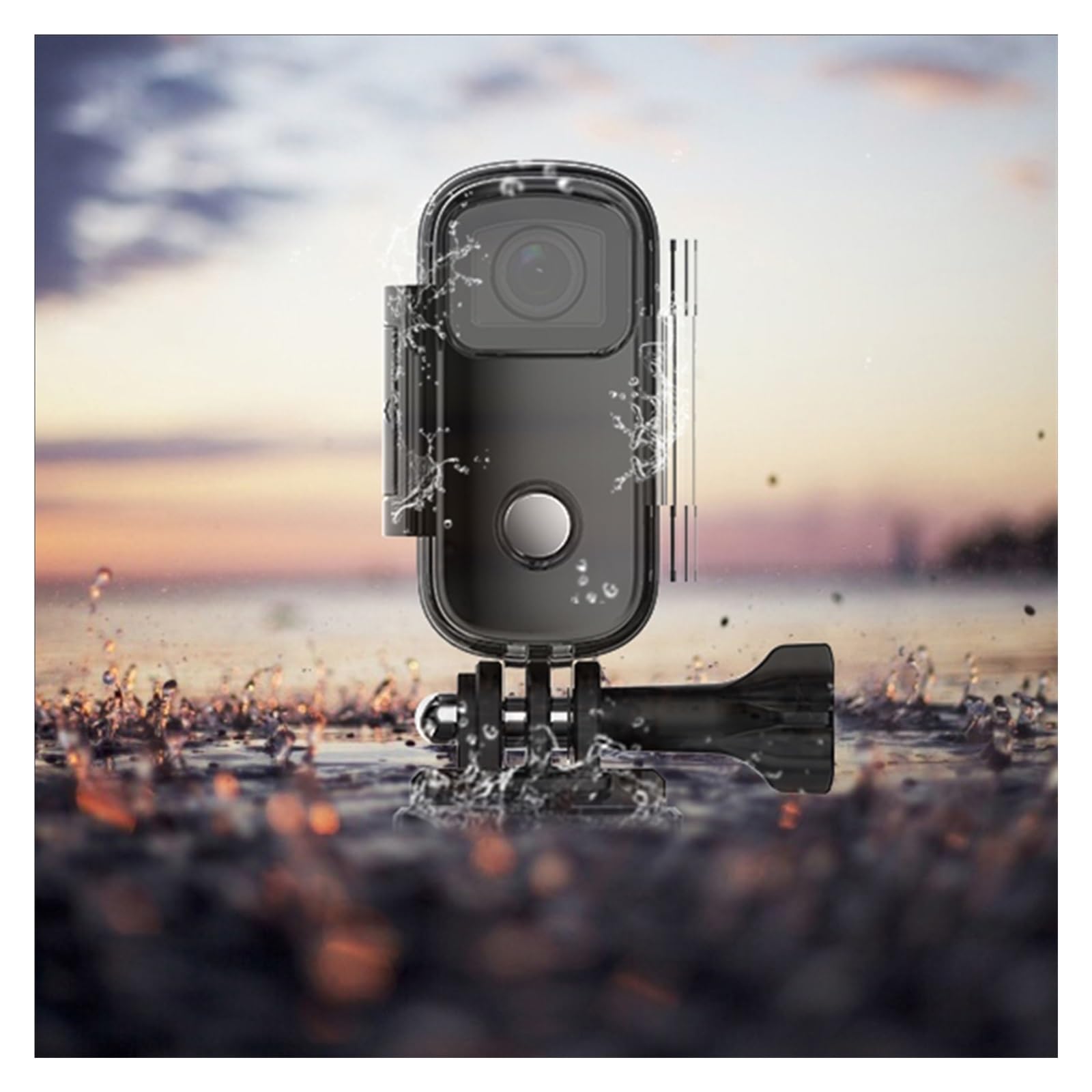 MZZYG C100 Plus 32GB Action Camera - 4K Ultra HD Waterproof Sports Camera with Anti-Shake, Helmet Mount for Skiing, Motorcycle Riding, Vlogging & Outdoor Adventures (White) - Perfect for Action Sports, Travel Vlogging and Extreme Activities