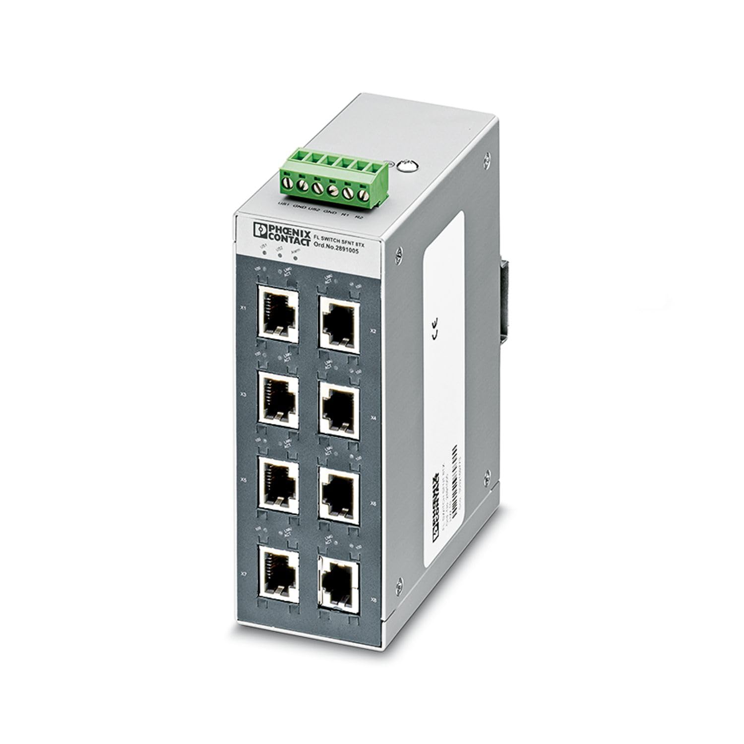 Phoenix Contact 2891005 FL Switch SFNT 8TX Industrial Ethernet Switch - 8-Port RJ45 Wide Temperature for Harsh Industrial Environments | Perfect for Factory Automation, Process Control & Outdoor Networking