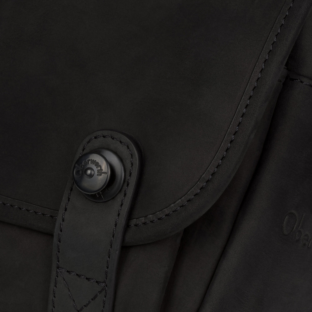 Oberwerth The Q Genuine Leather Camera Bag - Black with Red Interior Lining | DSLR & Mirrorless Camera Case for Photographers & Travel