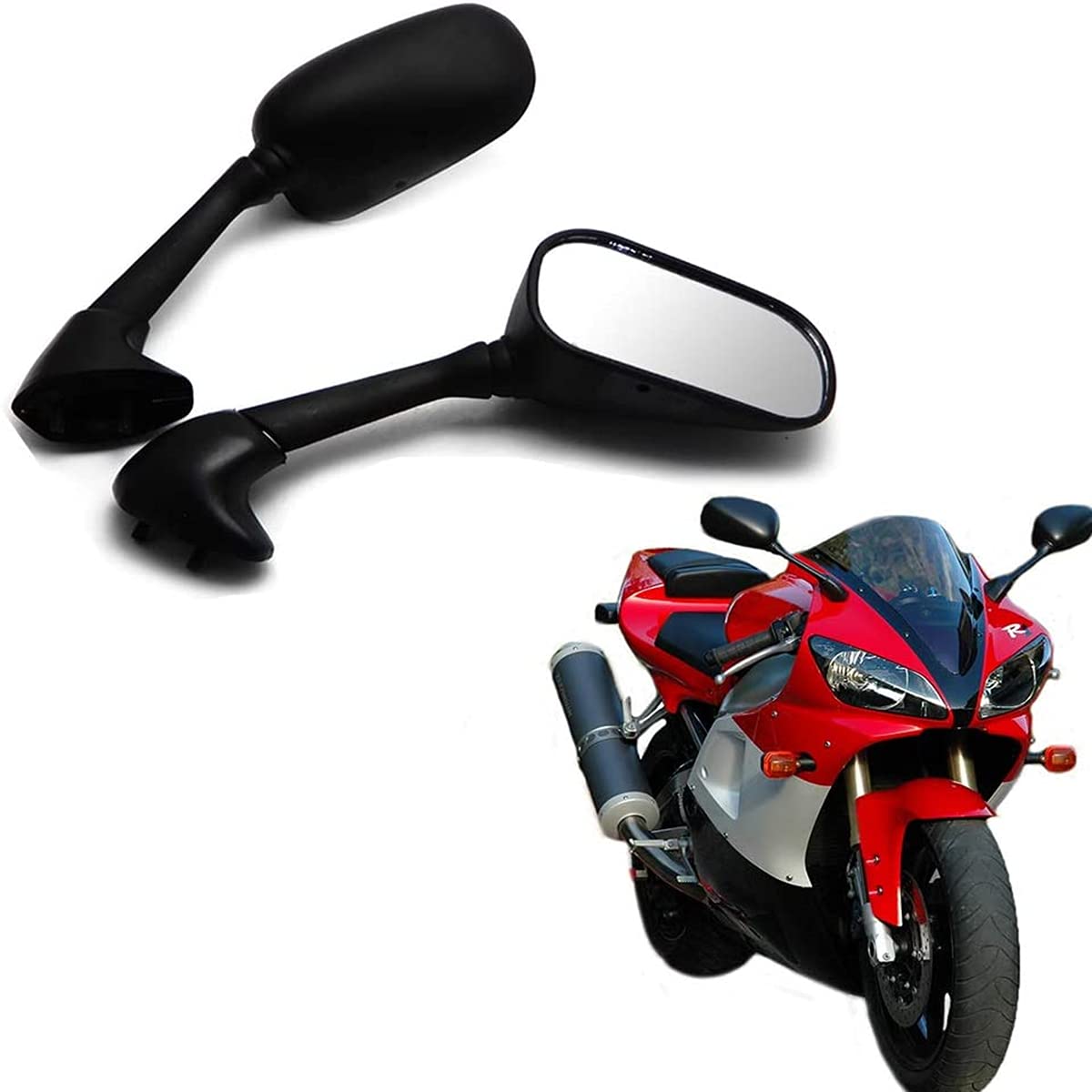 High-Quality Motorcycle Racing Rear View Side Mirrors for Yamaha YZF R1 (1998-2001) & R6 (1999-2008) - Durable Custom Bike Mirrors for Enhanced Safety & Style - Perfect for Street Racing, Commuting & Touring