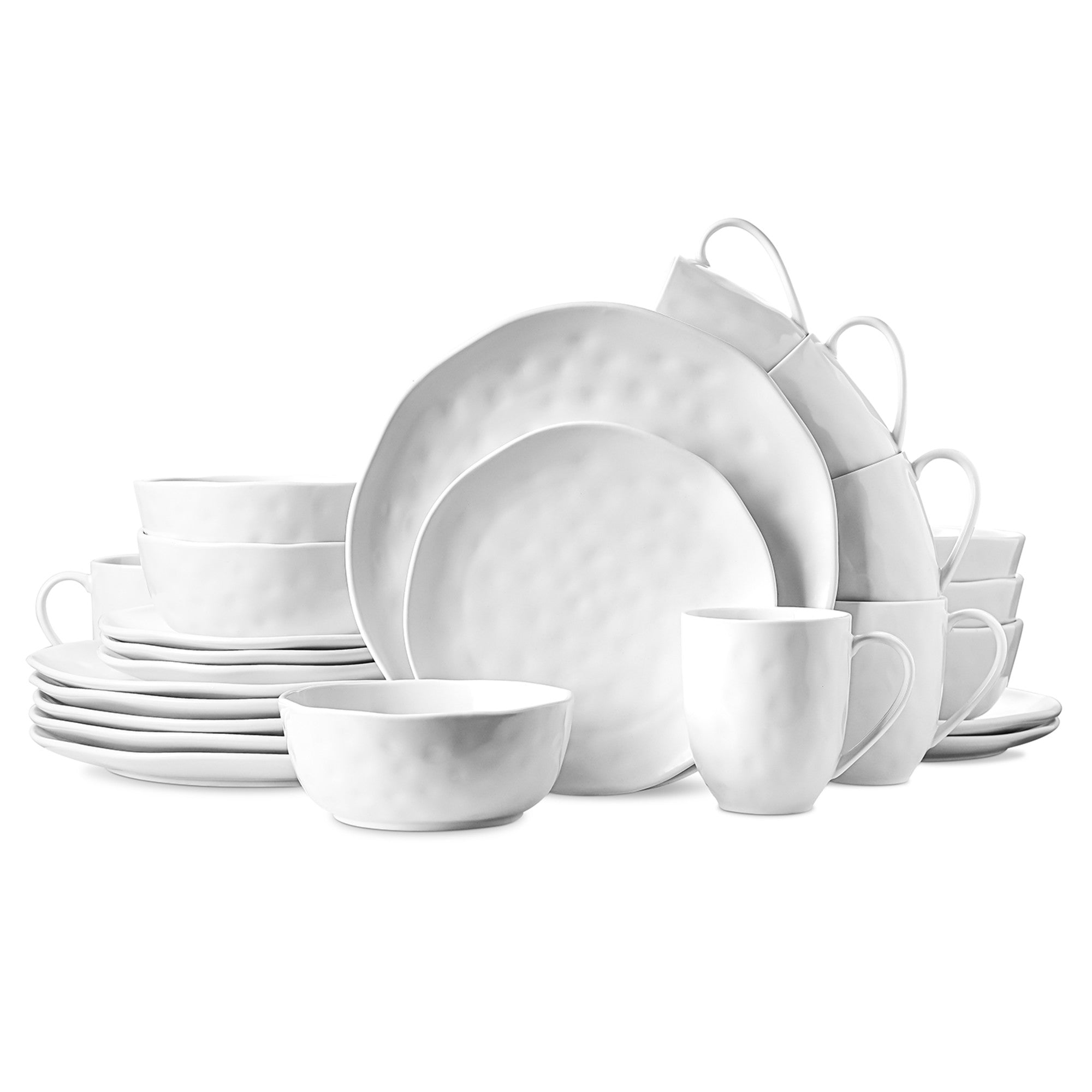 Premium Ivy Porcelain Dinnerware Set - Elegant White 12-Piece Dinner Set for Formal Dining, Wedding Registry & Special Occasions