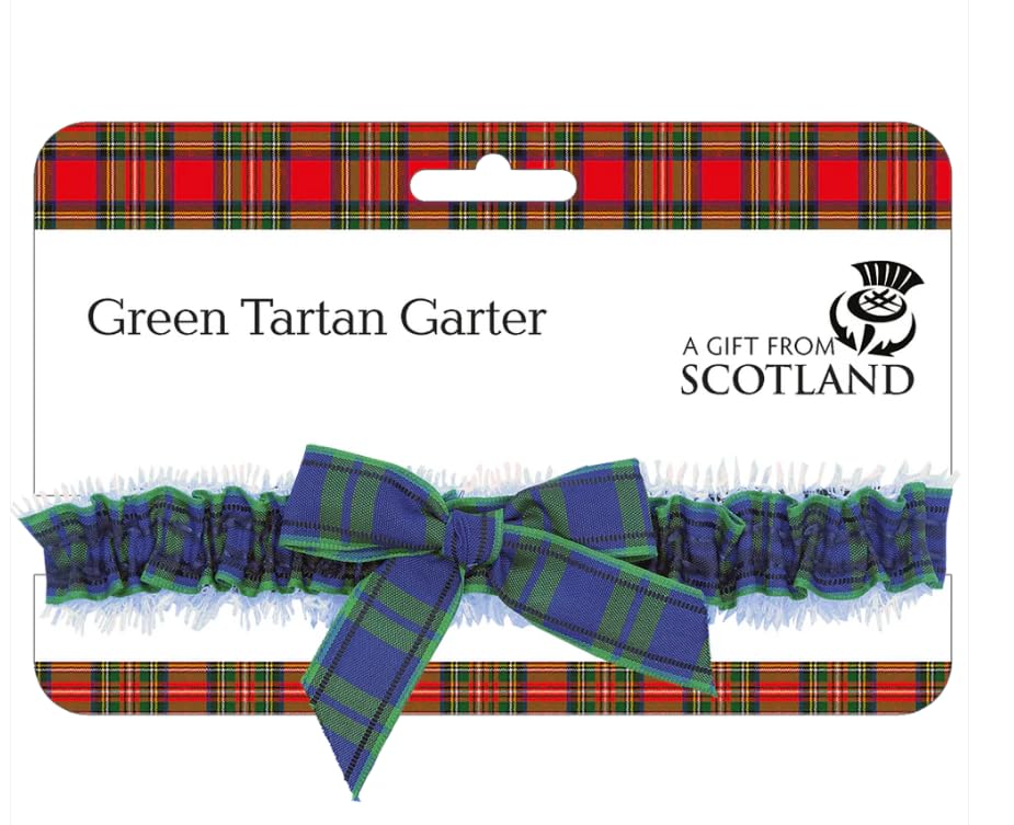 Thistle Products Women's Black Watch Green Tartan Garter Belt - Vintage Scottish Style Lingerie Accessory for Weddings, Cosplay & Boudoir Photography