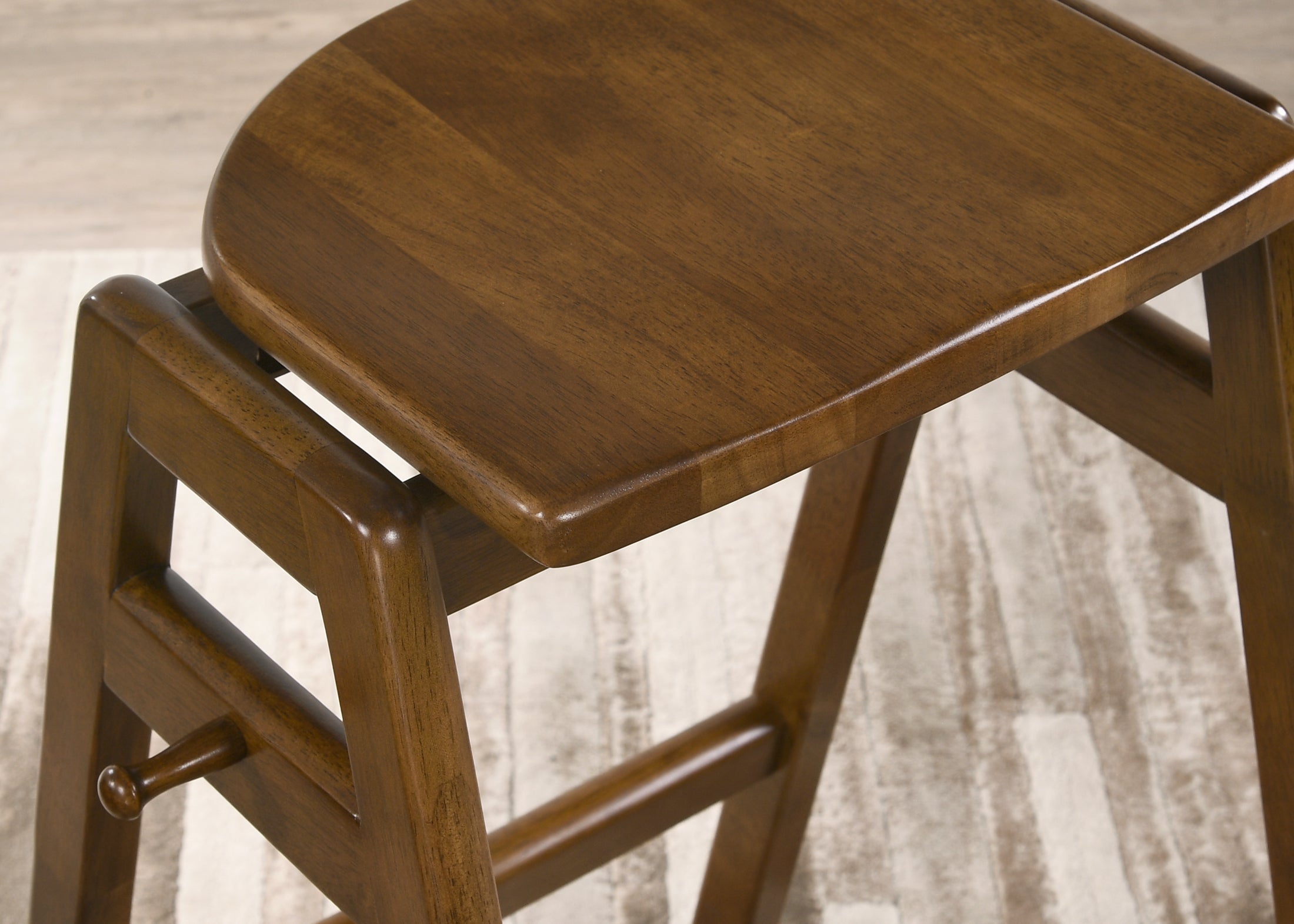 Roundhill Furniture Malvern Mid Century Modern Wood Stackable Bar Stools, Set of 2 - Perfect for Kitchen Island, Breakfast Bar & Home Decor
