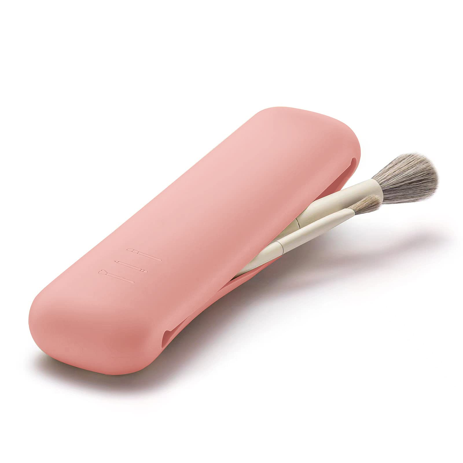 Portable Silicone Makeup Brush Holder - Waterproof Travel Cosmetic Organizer Pouch for Brushes & Essentials | Perfect for On-the-Go Makeup Touchups, Gym Bags & Vacation Toiletry Kits