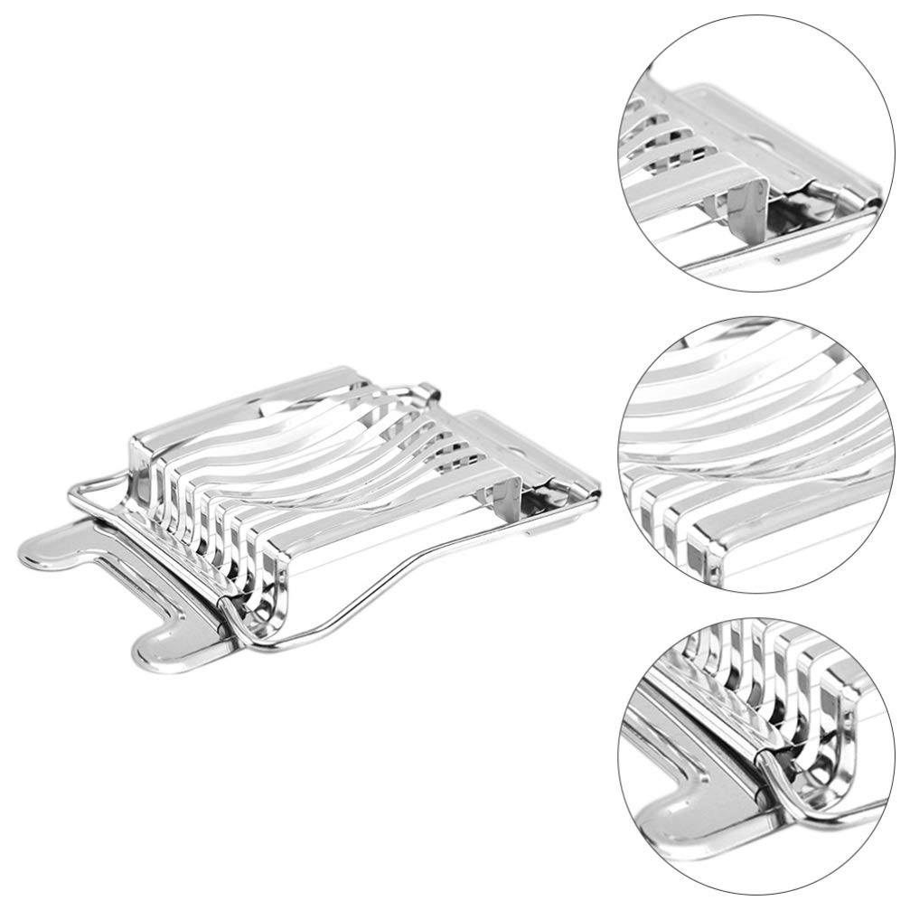 2-Pack Stainless Steel Egg Slicer & Cheese Cutter - Kitchen Gadget for Perfectly Sliced Hard Boiled Eggs, Fruits & Soft Cheeses - Ideal for Salads, Sandwiches & Charcuterie Boards