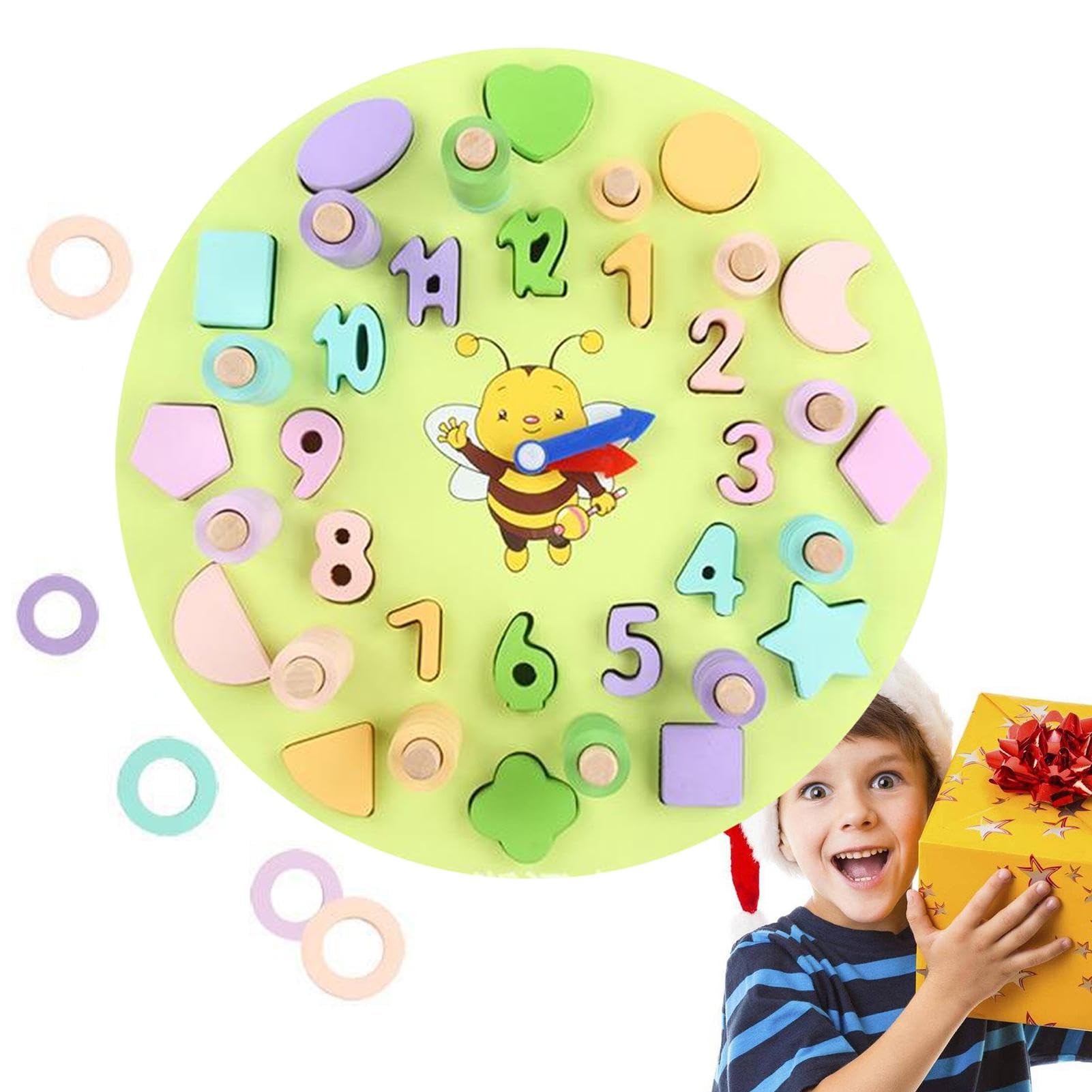 Colorful Matching Board Math Toy - Clock Learning Game for Preschoolers | Early Education Teaching Aid for Numbers & Time | Perfect for Classroom & Homeschool Activities