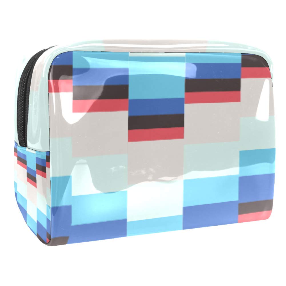 Portable Waterproof Makeup Bag with Zipper - Travel Toiletry Organizer for Women | Compact Cosmetic Storage Pouch | Perfect for Travel, Gym & Daily Use | Mosaic Design