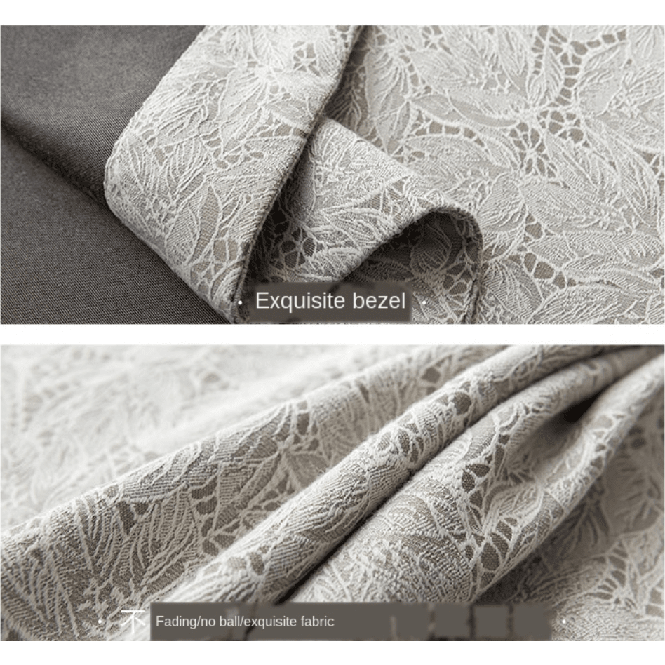 T.B. London Literary Lace Blackout Curtains - Beige Window Drapes for Bedroom & Living Room - Light Blocking Thermal Insulated Curtain Panels for Home Decor