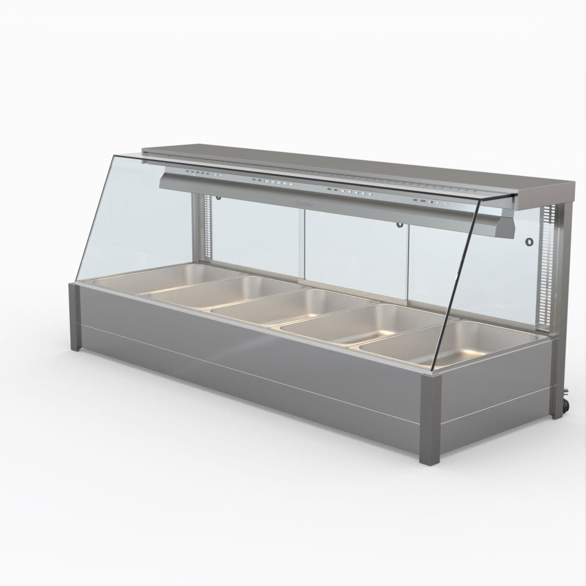 Bonvue BM17TC Angled Countertop Wet and Dry Bain Marie Food Warmer - Commercial Kitchen Use for Restaurants, Catering & Buffets