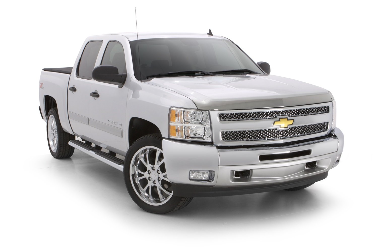 AVS Aeroskin Hood Protector for 2020-2025 Chevy Silverado 2500HD/3500HD - Low Profile Bug Deflector & Stone Guard | Chrome Finish | Durable Truck Accessory for Highway Driving & Off-Road Protection