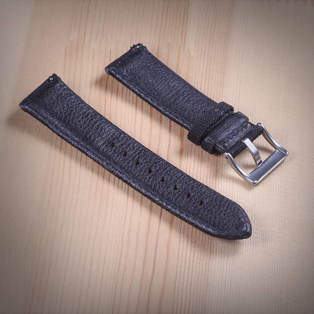 Hemsut Military Canvas Watch Bands 18mm - Quick Release Watch Strap for Men - Durable Fabric Replacement Band for Casual & Sport Watches - Perfect for Outdoor Activities, Hiking, and Everyday Wear