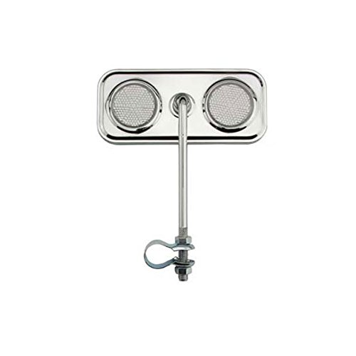 Alta Rectangle Bicycle Mirror Chrome - Adjustable Bike Handlebar Mirror with Multiple Color Reflectors for Safe Cycling | Perfect for Road Bikes, Mountain Bikes & Commuting