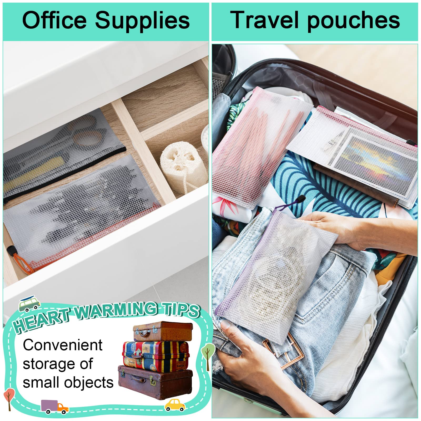 150 Pack Mesh Zipper Pencil Cases - 9.5 x 4.5 Inch Clear Pencil Pouches Bulk for School Supplies, Office, Travel & Cosmetics Storage - Durable Multipurpose Organizer for Stationery, Toiletries & Small Essentials