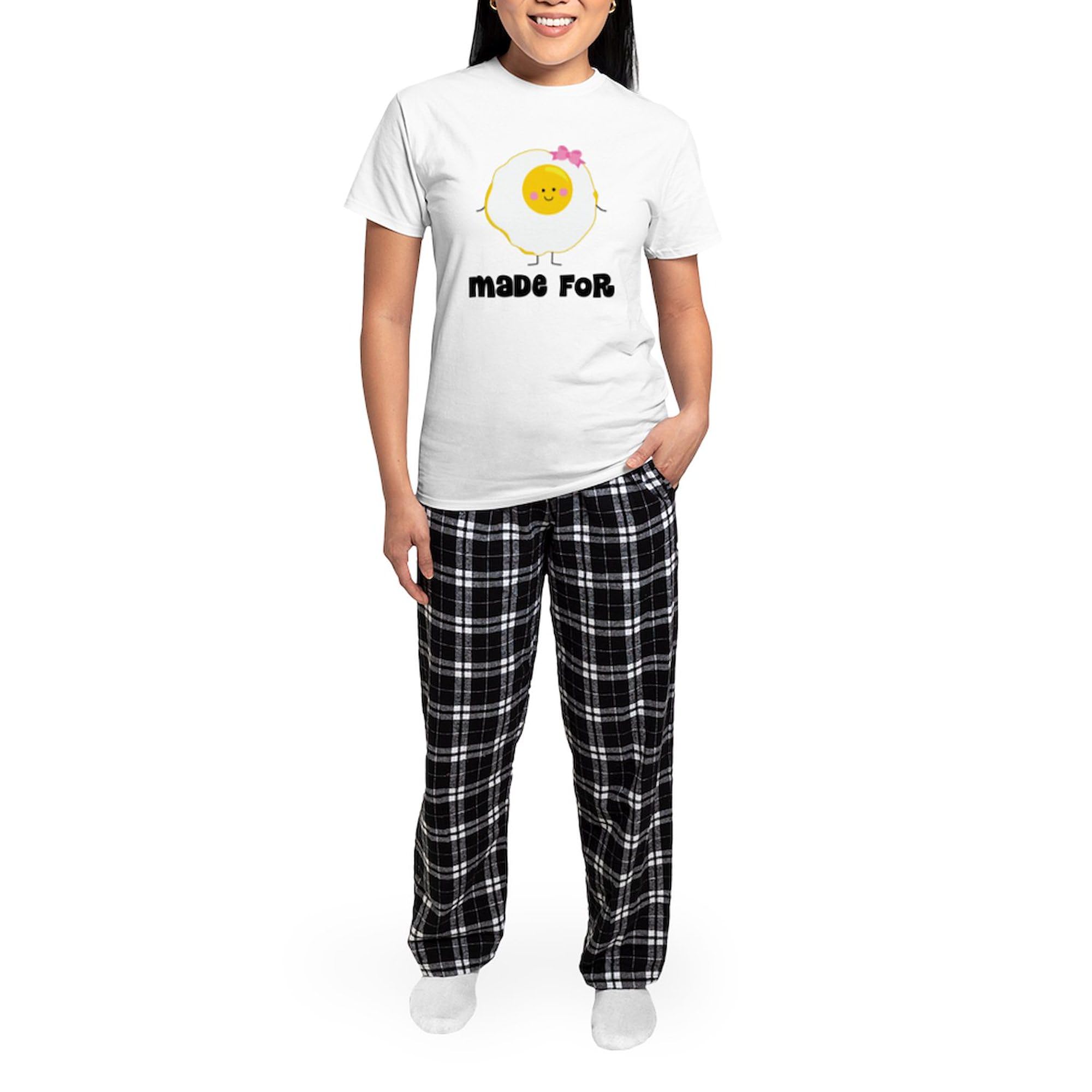 Egg and Bacon Couples Pajama Set - Women's Novelty Cotton Sleepwear | Comfortable PJs for Couples, Matching Sleep Outfits | Perfect for Valentine's Day, Anniversary Gifts & Cozy Nights